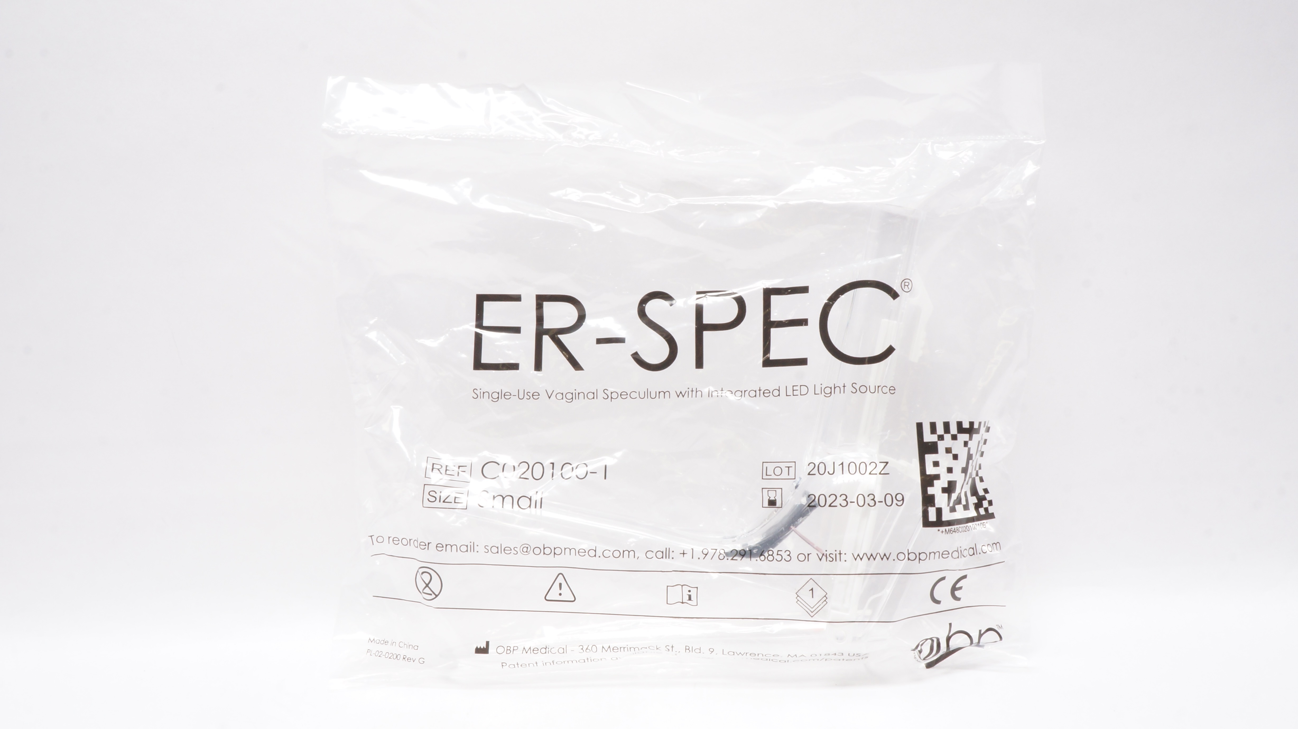 OBP Medical C020100-1 Er-Spec Vaginal Speculum W/Integrated Led Light Source (x)