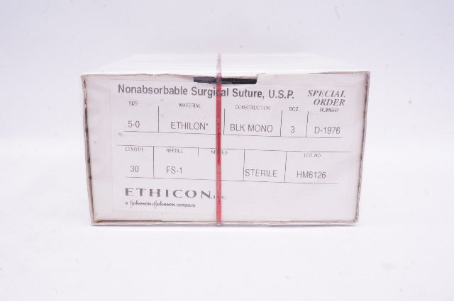 Ethicon D-1976 Nonabsorbable Surgical Stre 5-0 Ethilon FS-1, 30in - Box of 36