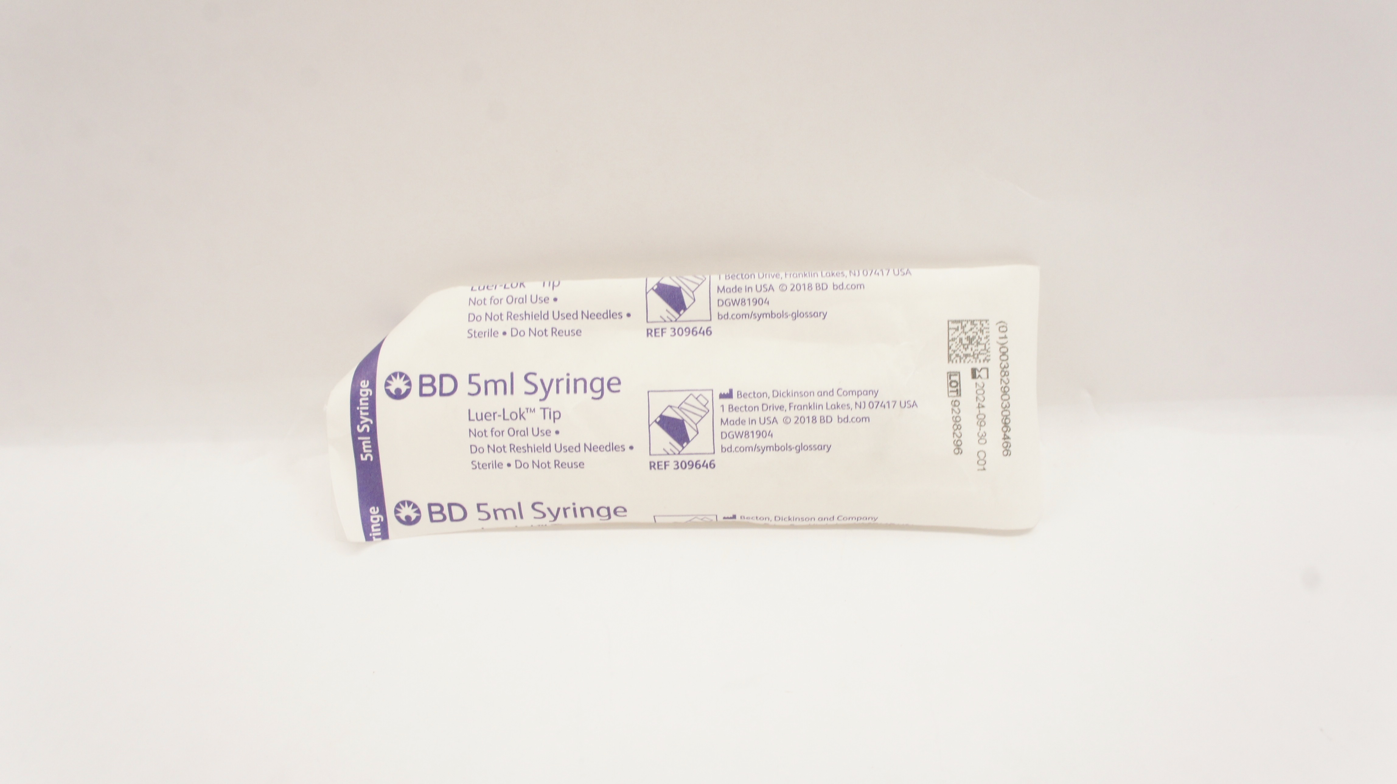 BD 309646 Syringe Luer Lok Tip 5 mL