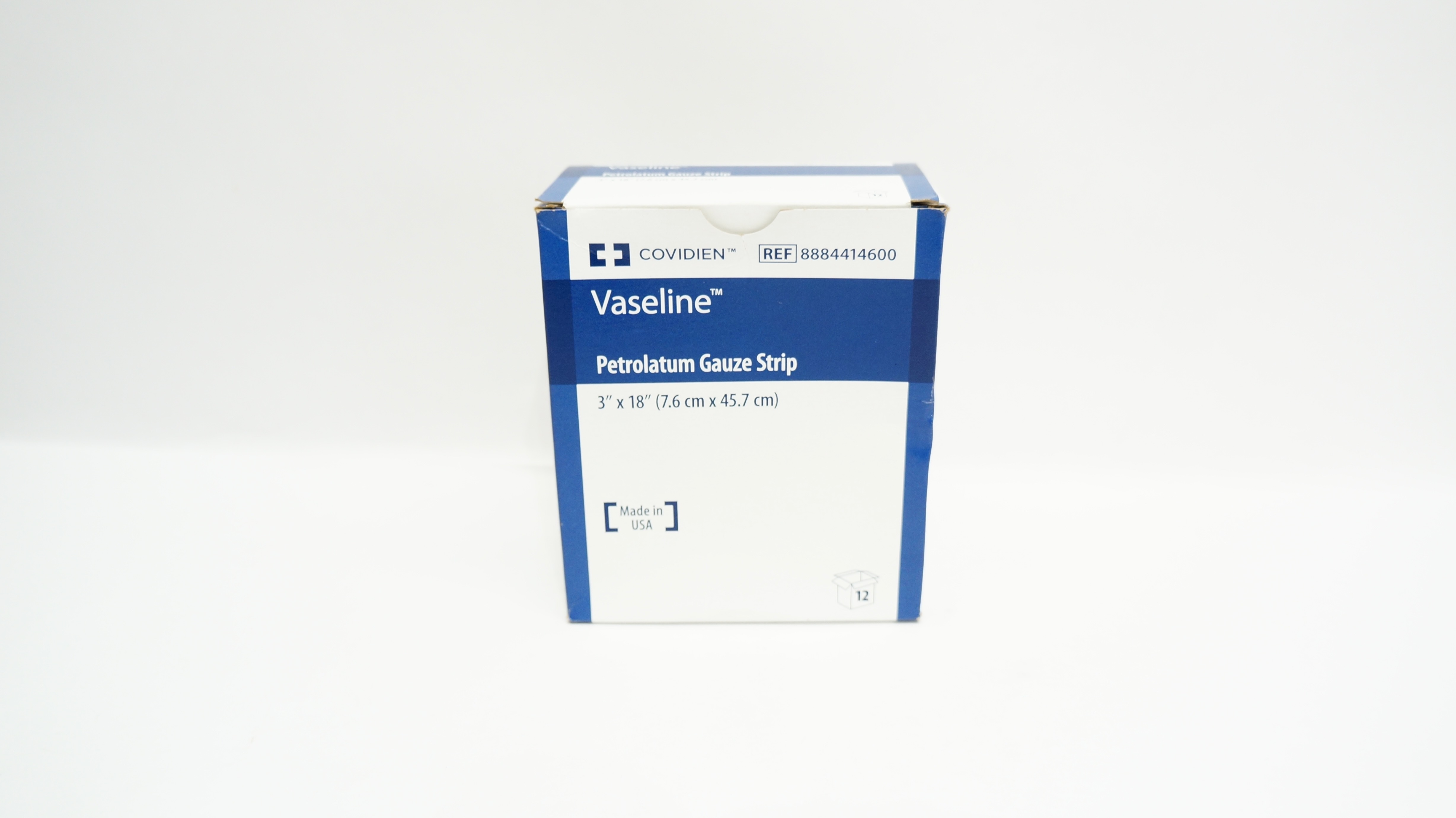 Covidien 8884414600 Vaseline Petrolatum Gauze Strip 3inch x 18inch - Box of 12