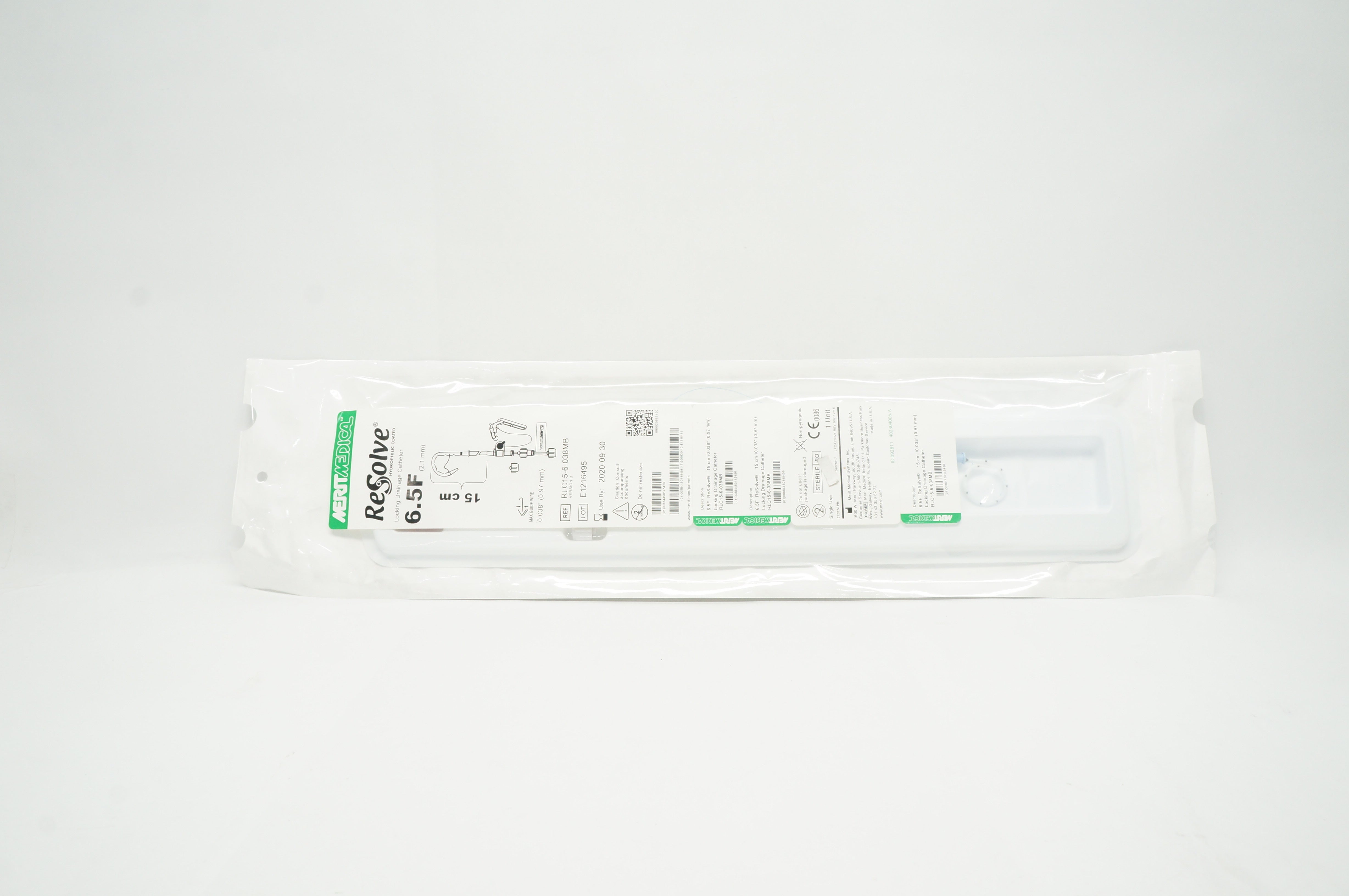 MeritMedical RLC15-6-038MB ReSolve Locking Drainage Cath. 6.5F x 15cm (x)