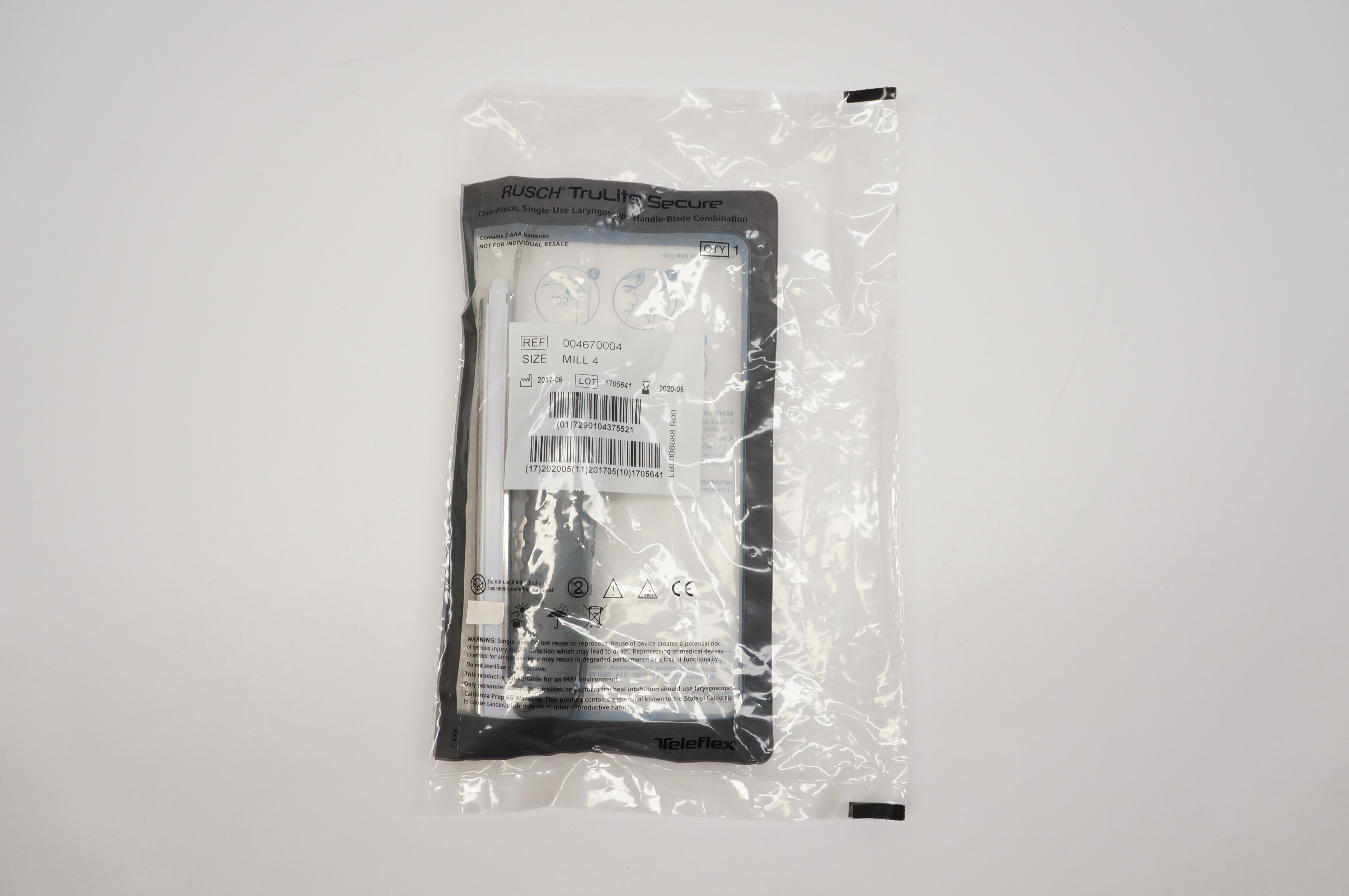 Teleflex 004670004 Rusch TruLite Laryngoscope Handle-Blade Combination Mill 4(x)
