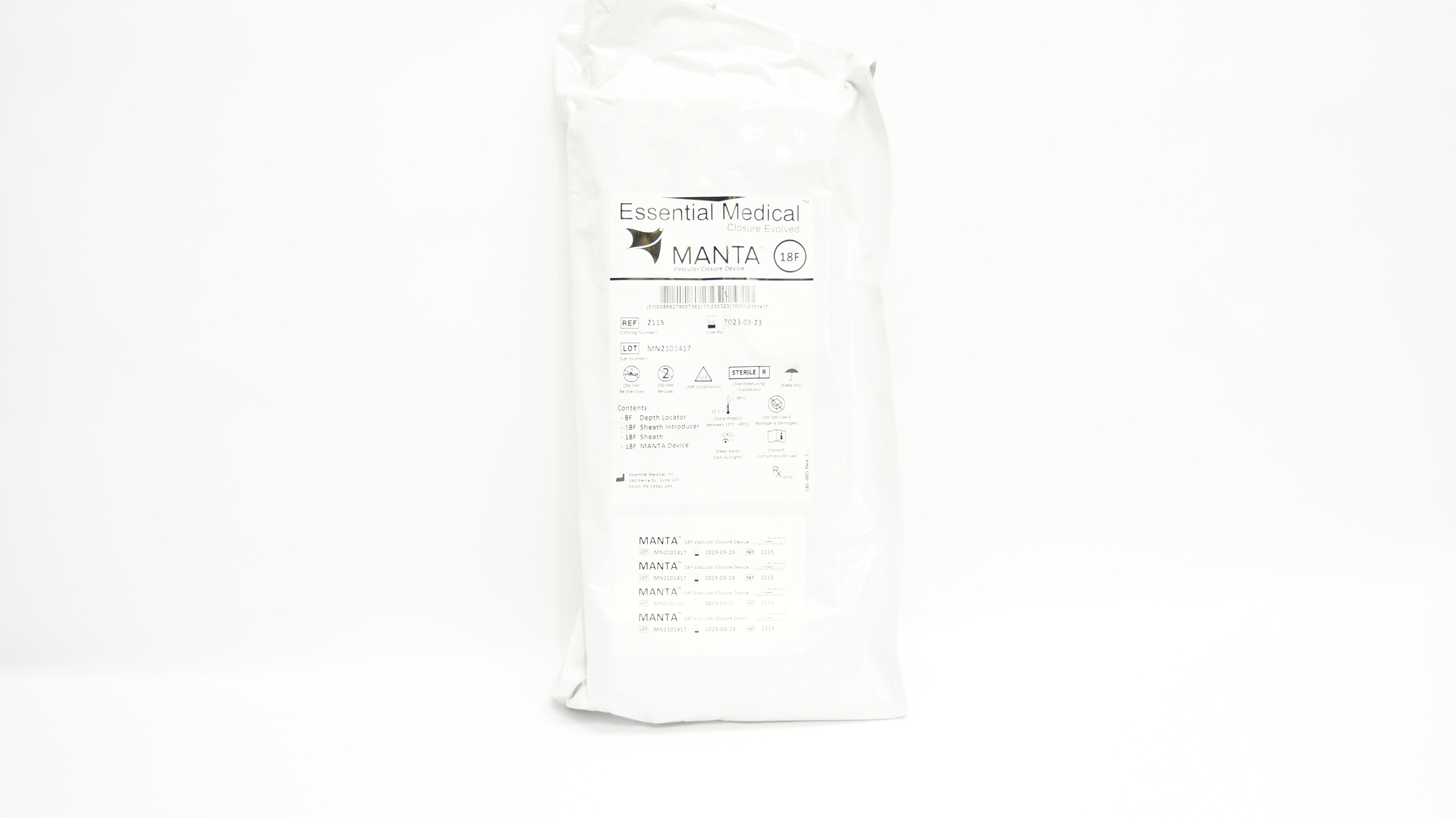Essential Medical 2115 Manta Vascular Closure Device 18F (x)