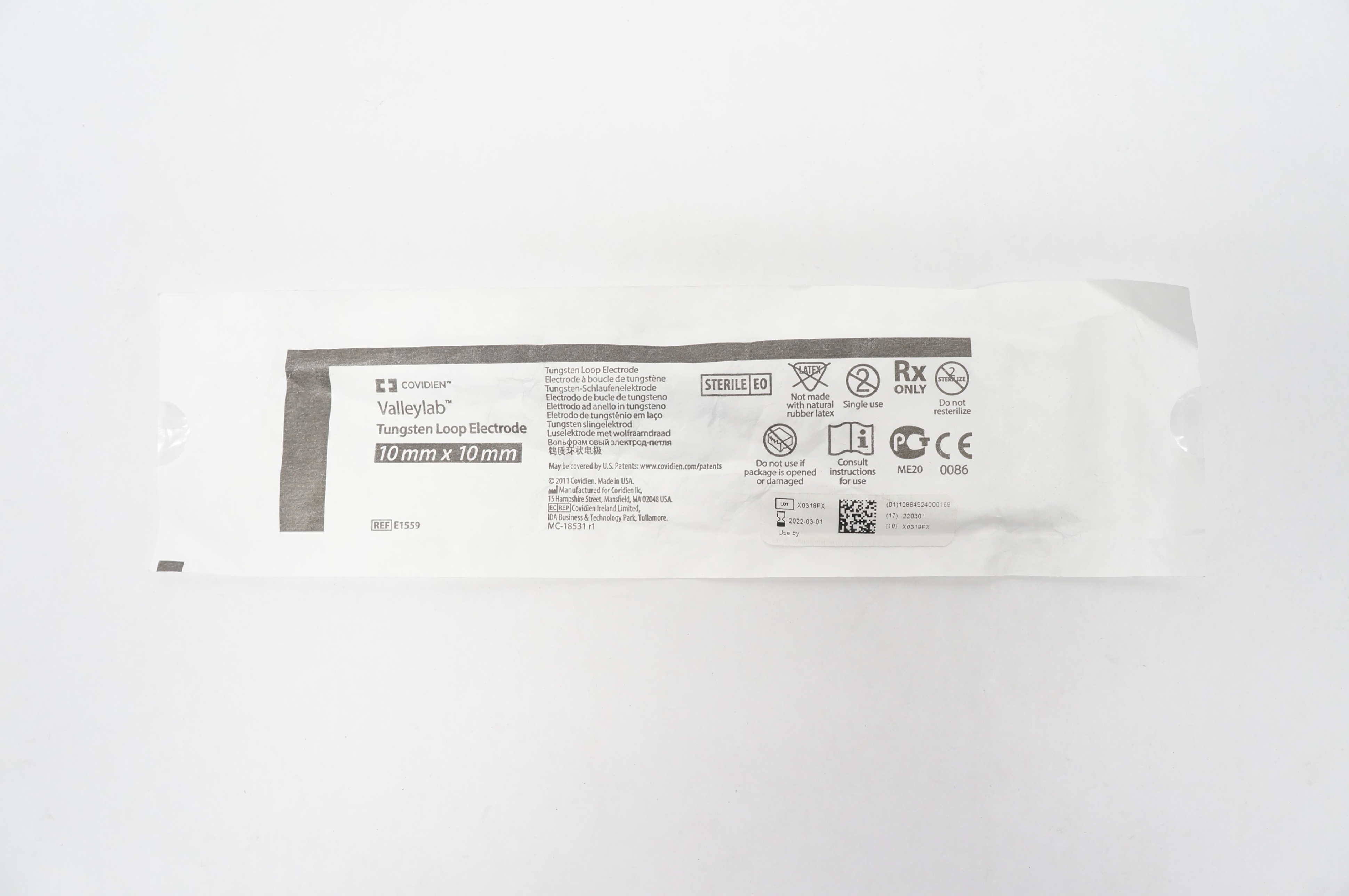 Covidien E1559 Valleylab Tungsten Loop Electrode 10mm x 10mm (x)