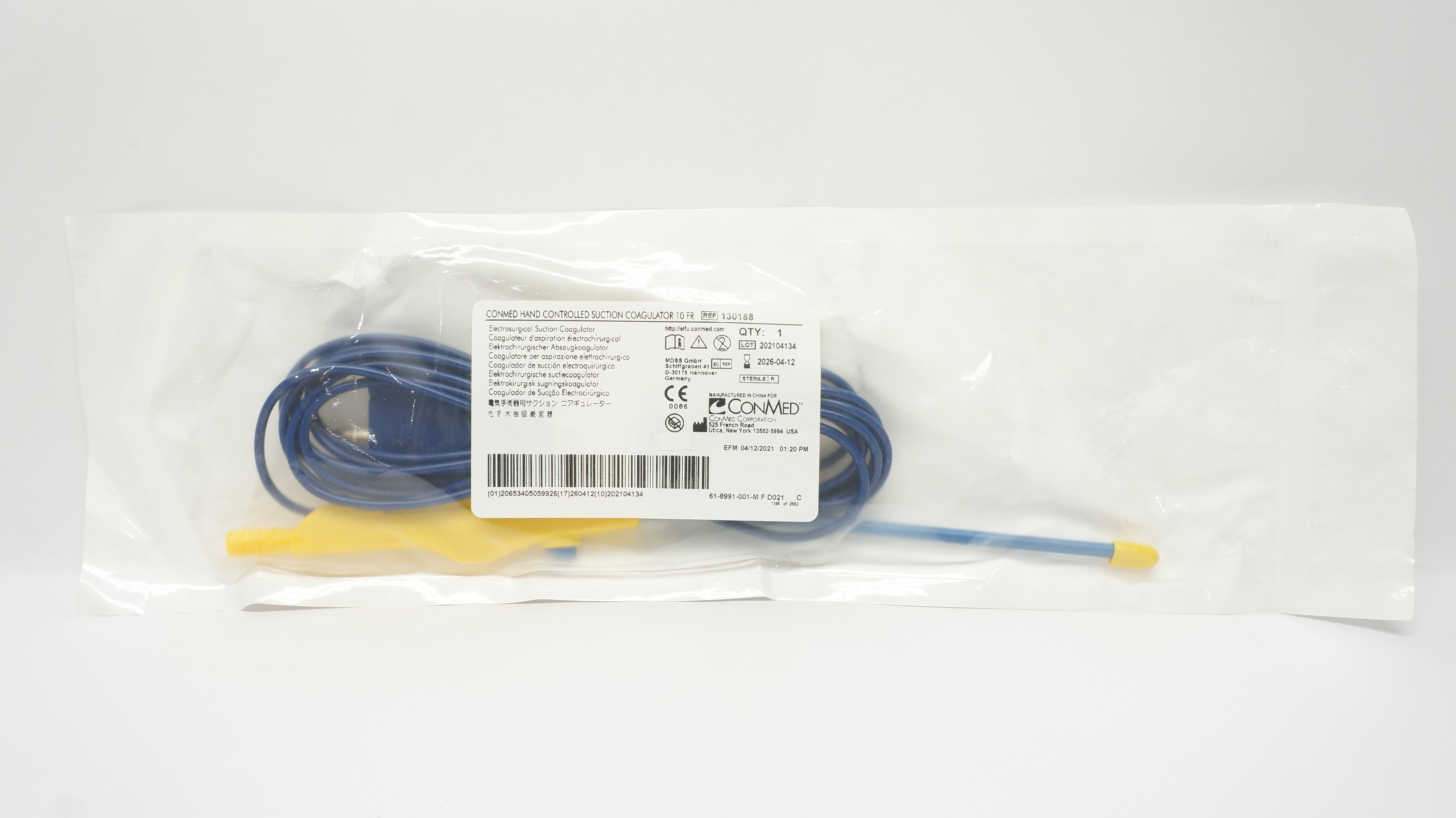 Conmed 130188 Hand Controlled Suction Coagulator 10FR