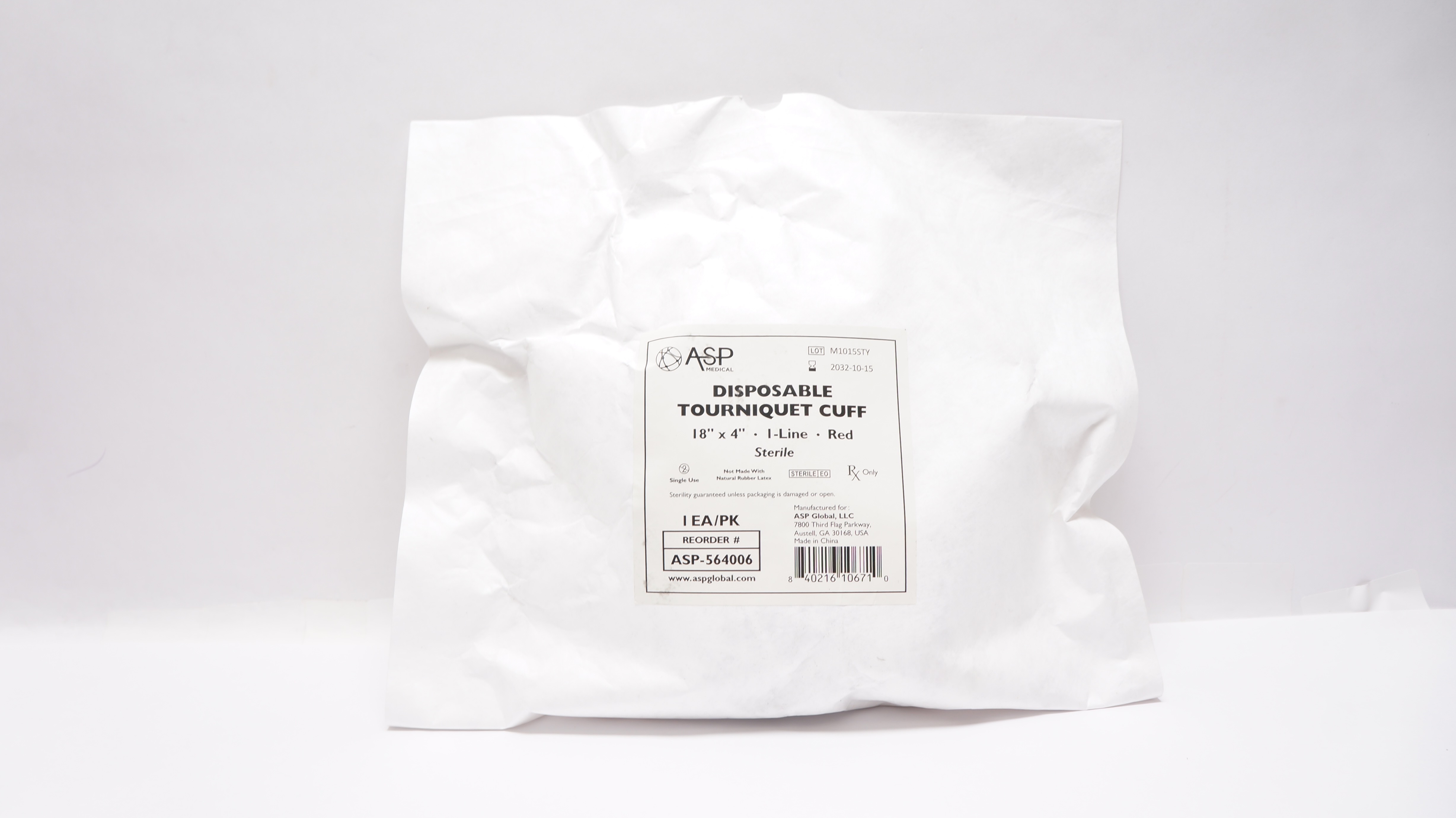 ASP Medical ASP-564006 Disposable Tourniquet Cuff 18 x 4inch, I-Line, Red