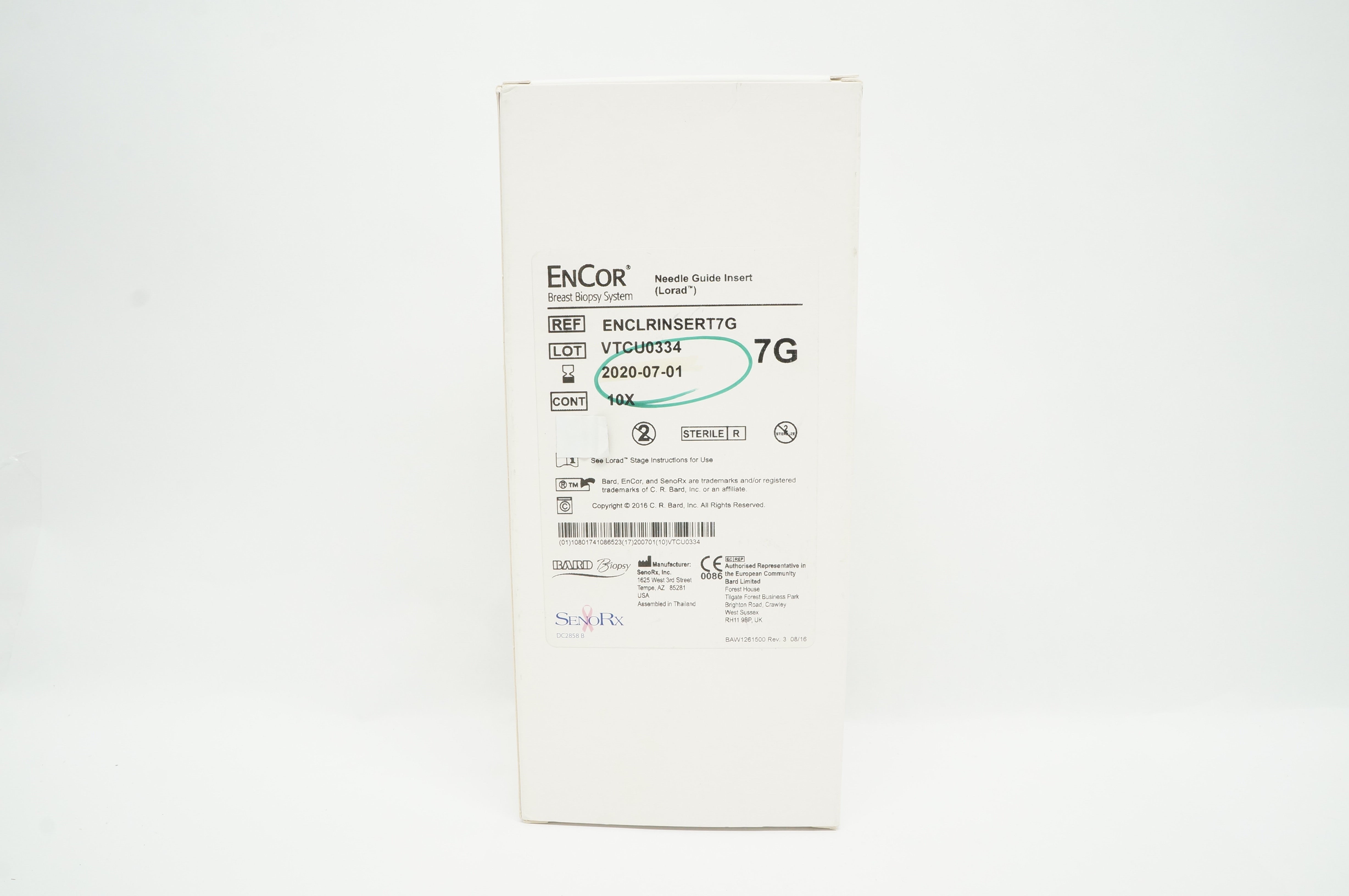 Bard ENCLRINSERT7G EnCor Breast Biopsy System Ndle Guide Insert 7G -Box of 9 (x)
