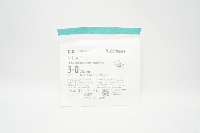 Covidien VLOCN0604 V-Loc 3-0 2Mtric V-20 PBT Non Absorbable Wound Closure Device