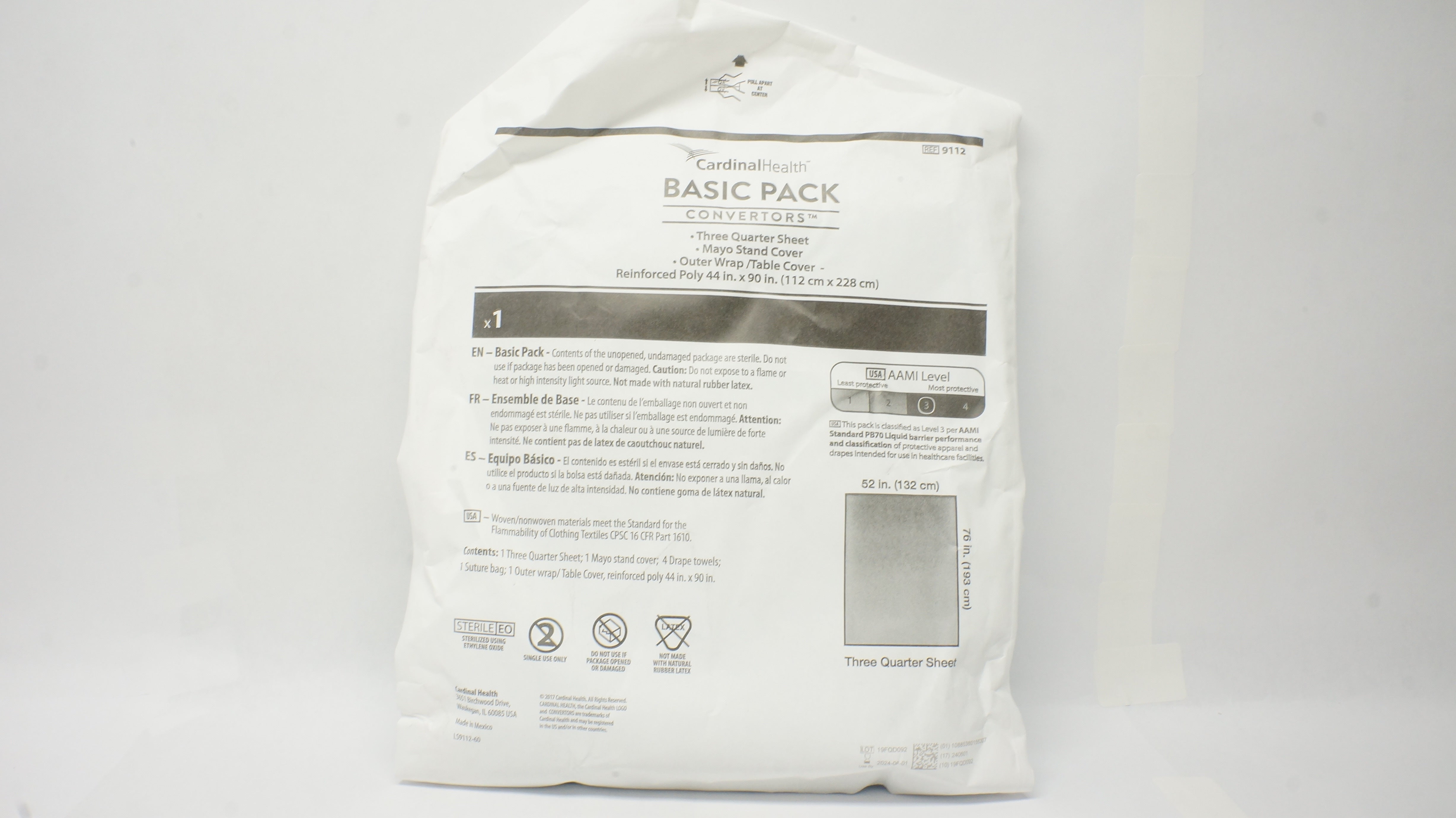 Cardinal Health 9112 Basic Pack Convertors 44inch x 90inch