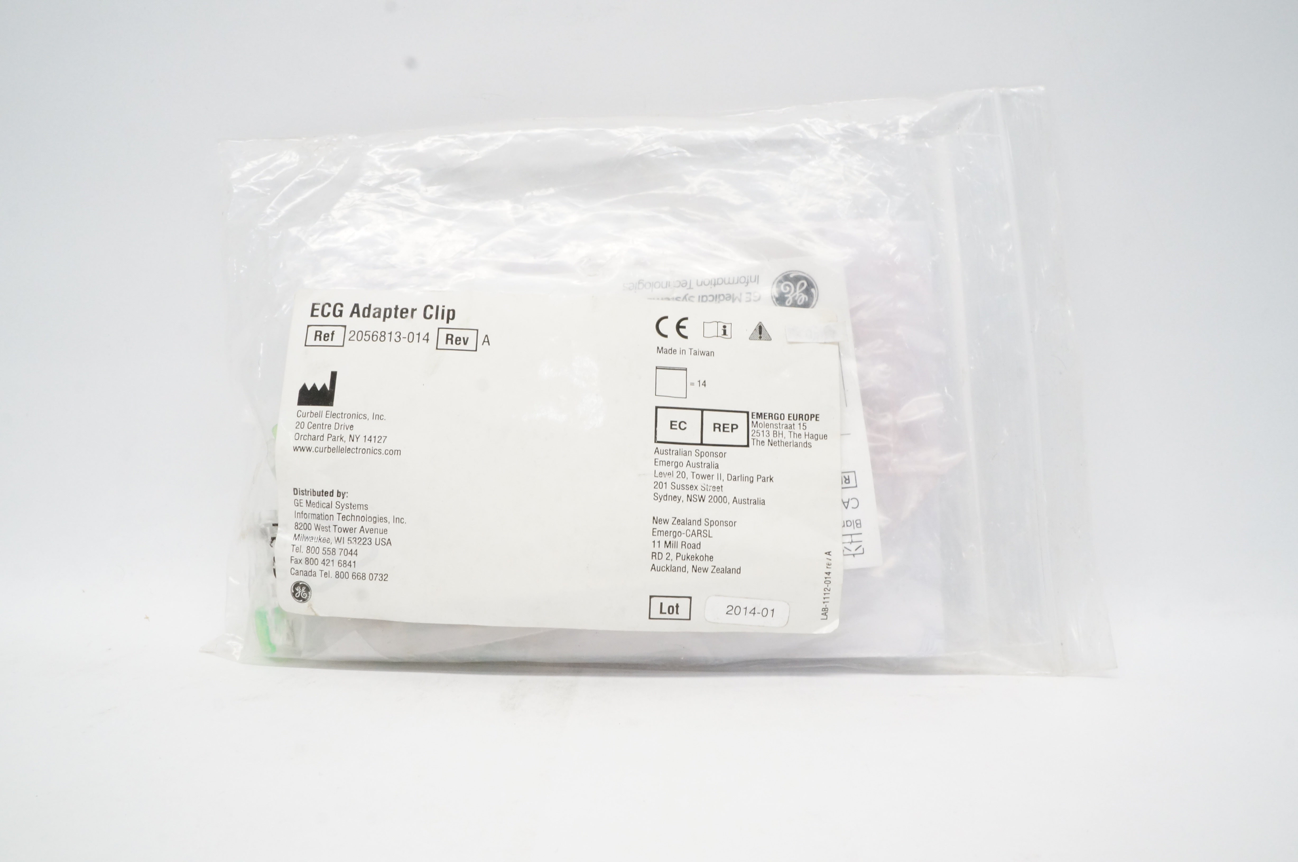 GE 2056813-014 ECG Adapter Clip - Pack of 14