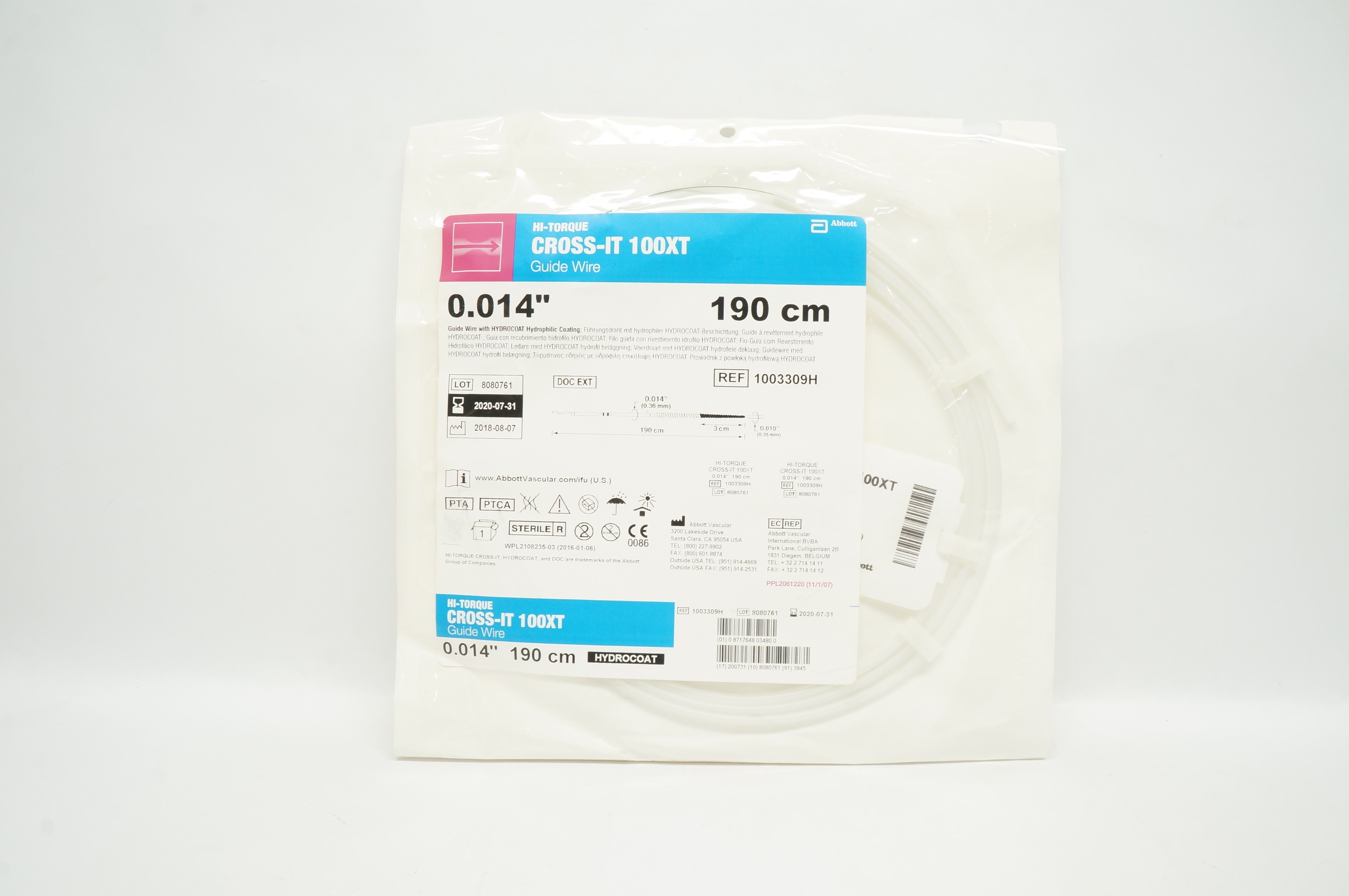 Abbott 1003309HJ Hi-Torque CROSS-IT 100XT Guide Wire 0.014inch x 190cm (x)