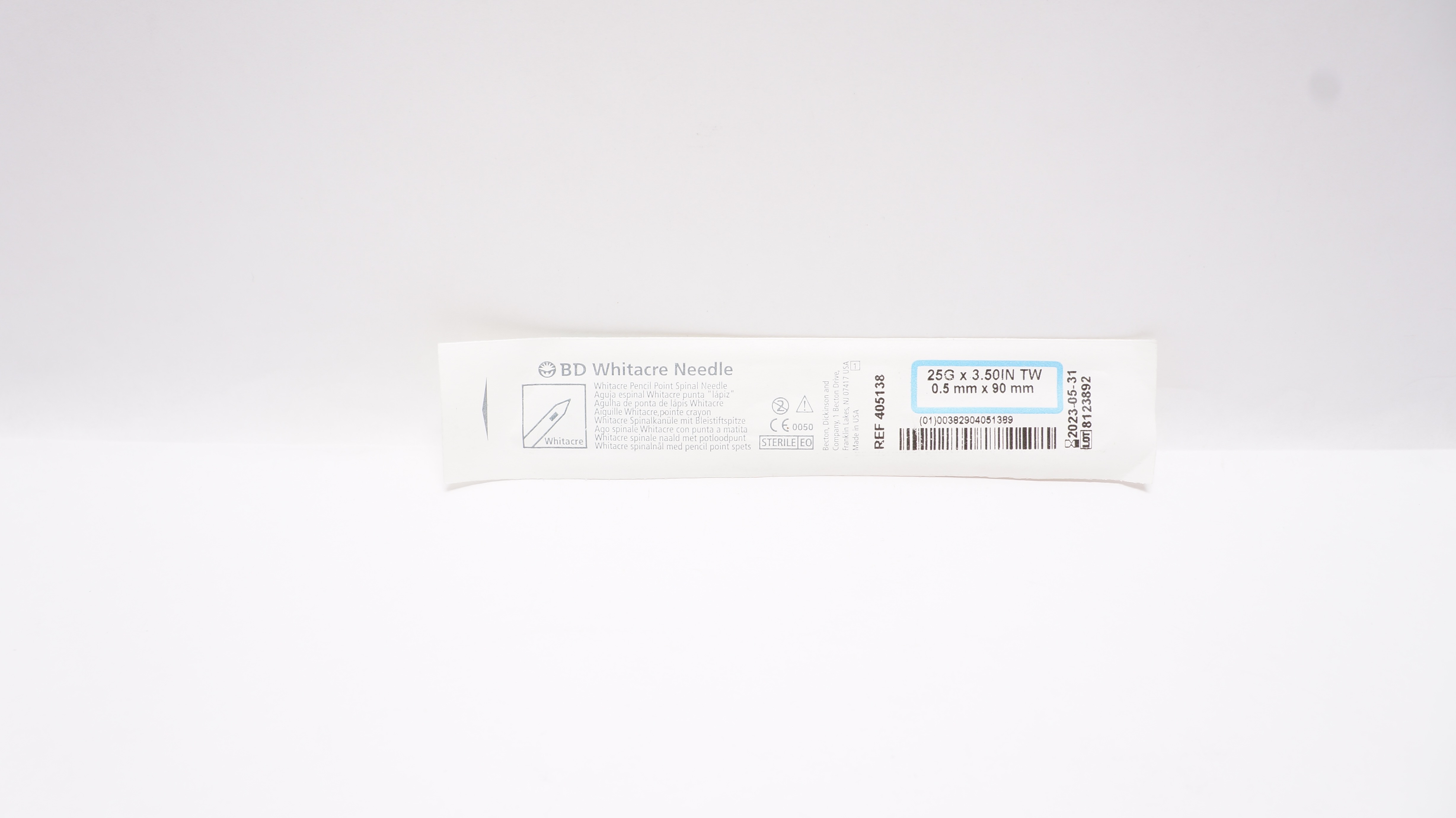 BD 405138 Whitacre Pencil Point Spinal Ndle 25Ga x 3.50inch (x)