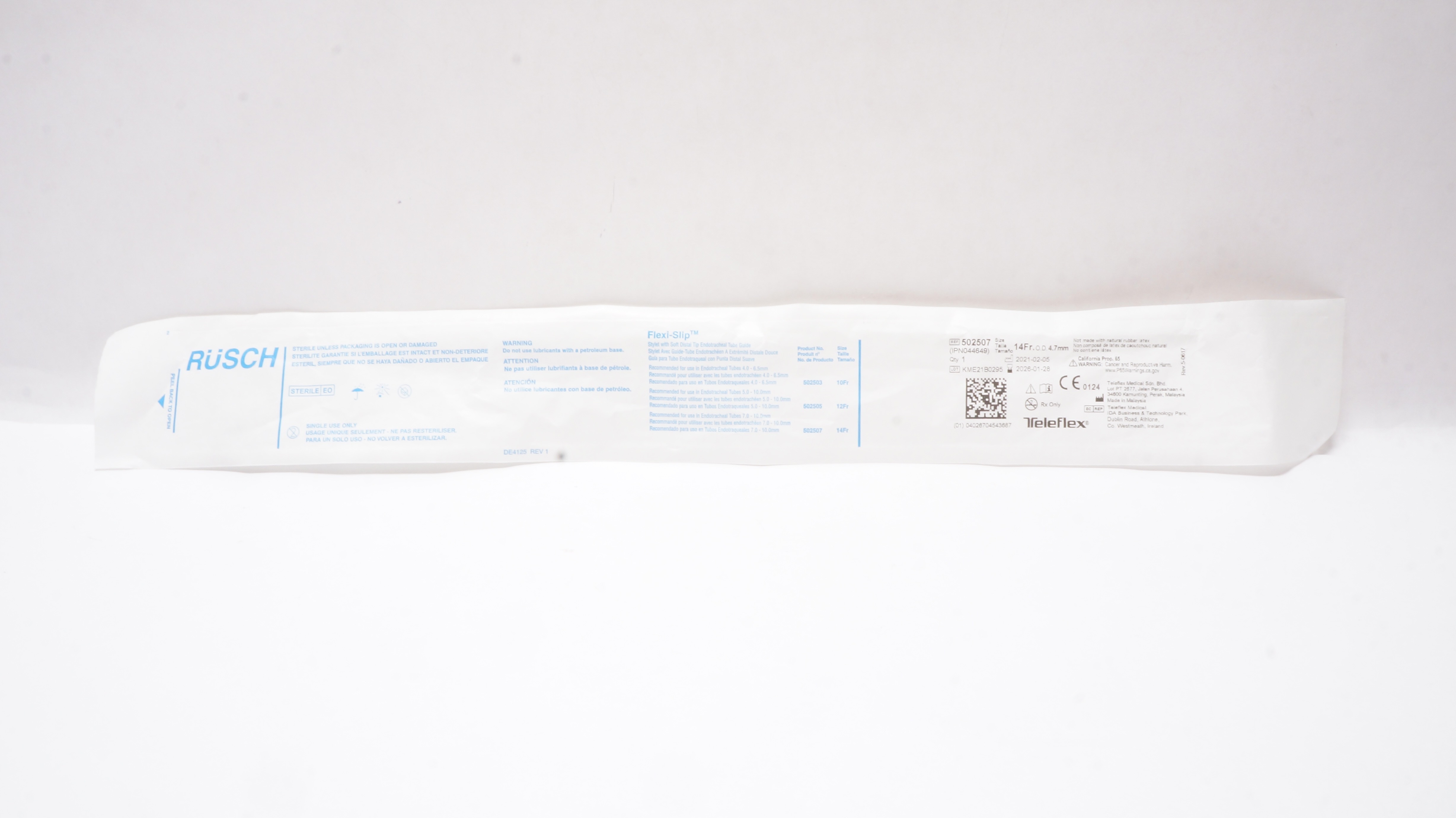 Teleflex 502507 Rusch Flexi-Slip Stylet With Soft Distal Tip 14Fr O.D. x 4.7mm
