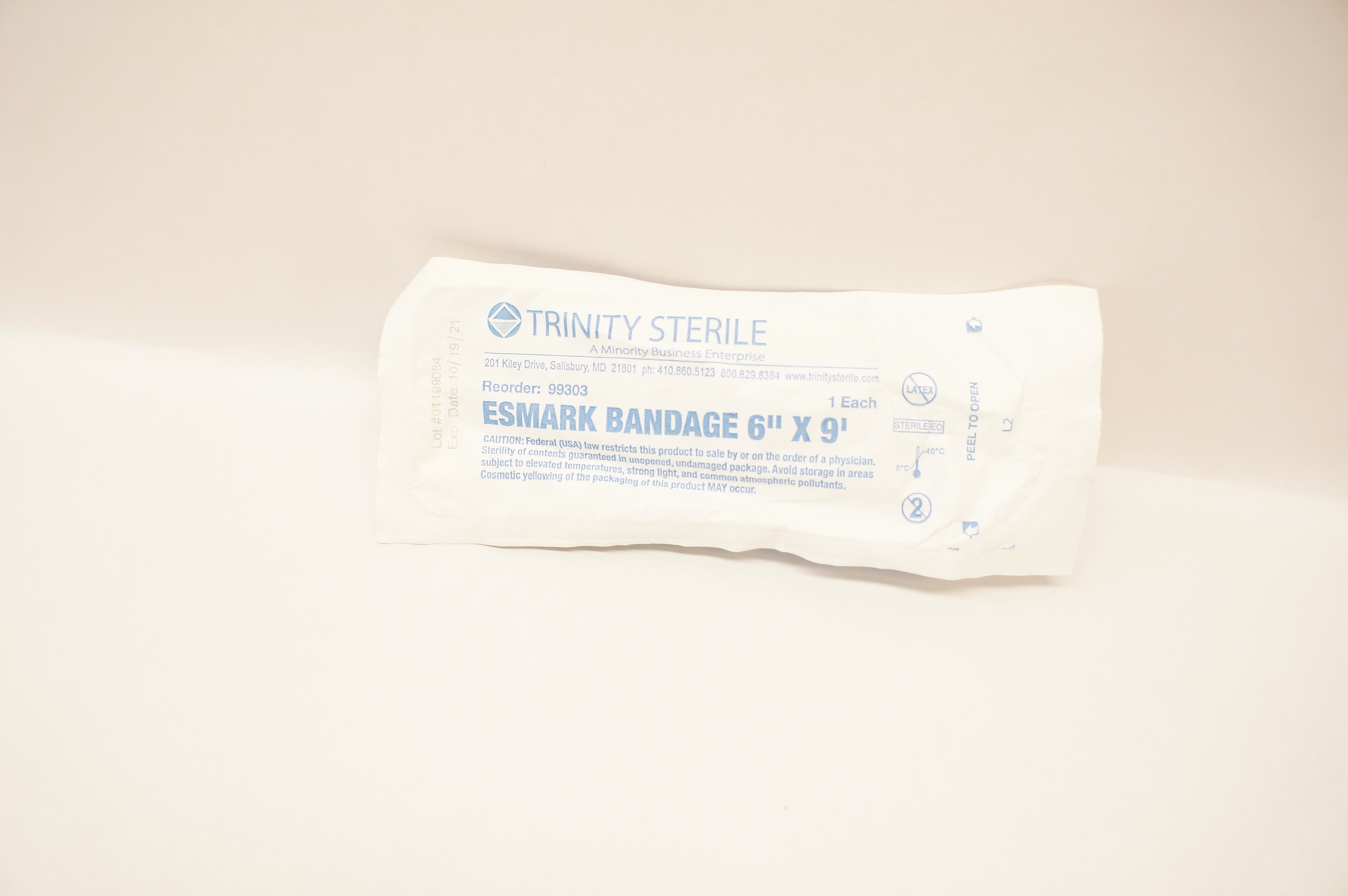 Trinity 99303 Esmark Bandage 6inch x 9inch ~ Exp.