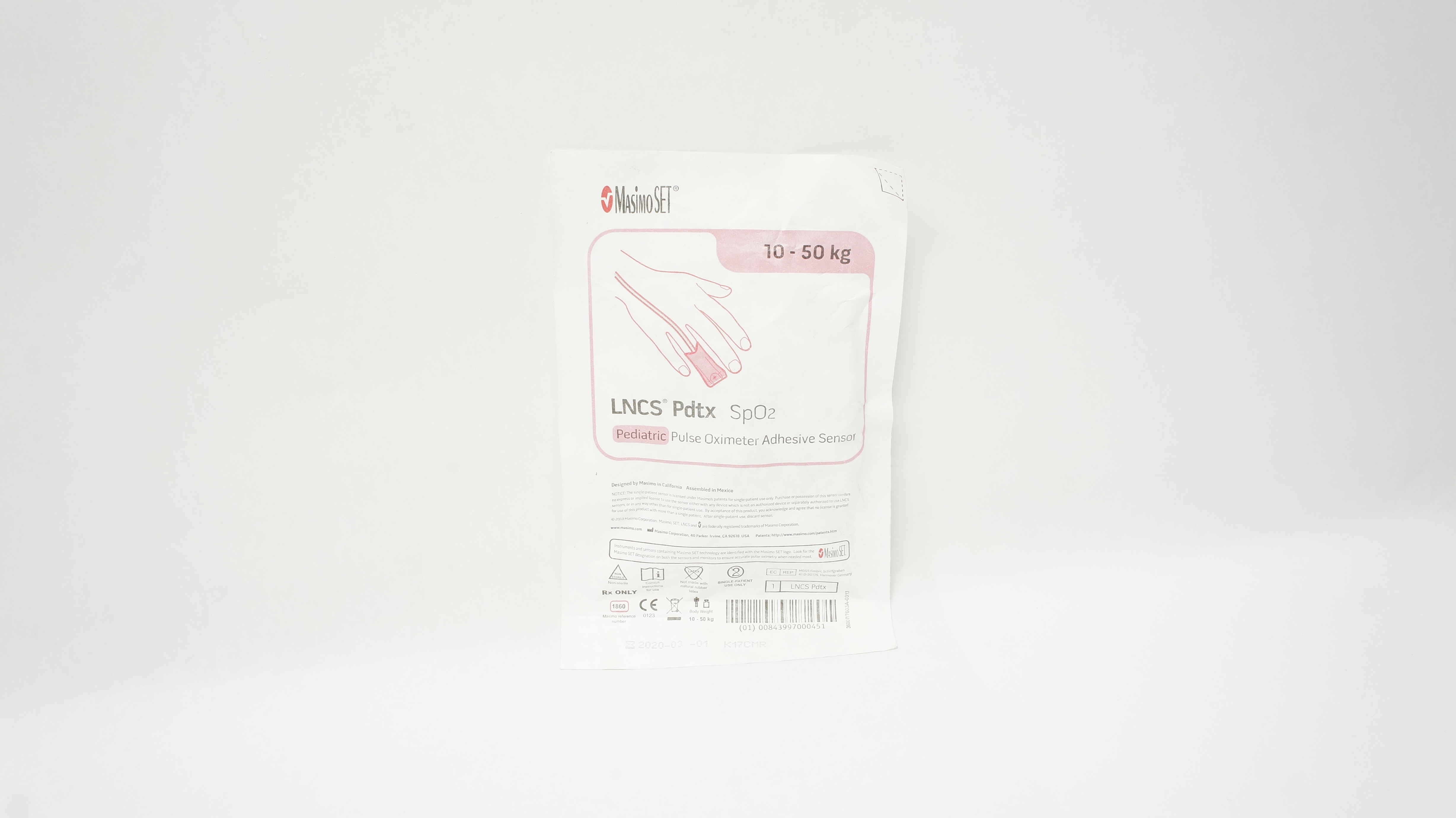 MasimoSet 1860 LNCS Pdtx SpO2 Pediatric Pulse Oximeter 10-50kg (x)