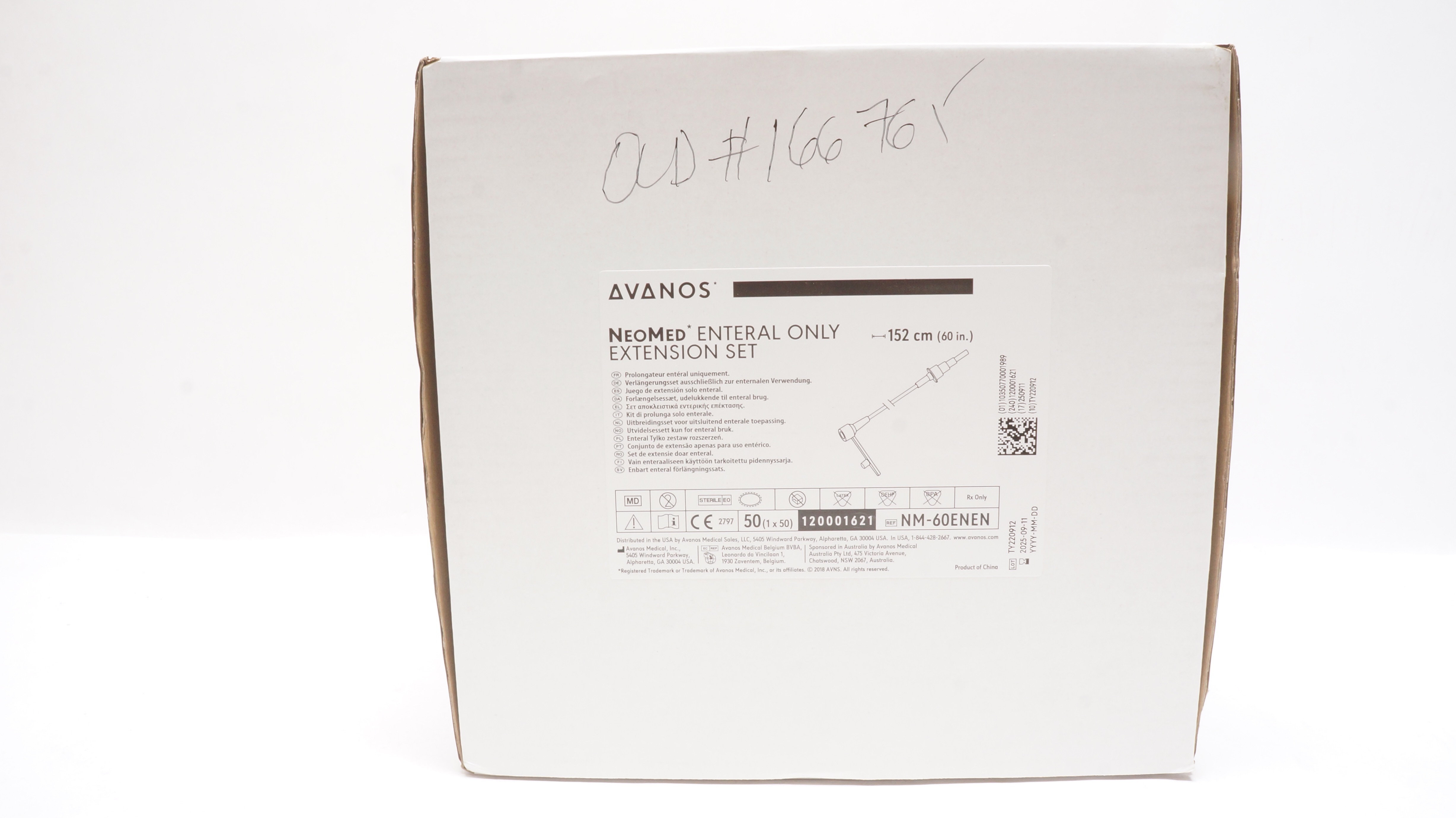 Avanos NM-60ENEN Enteral Extension Set Approx Priming Volume 1.8mLx60in-Boxof 50