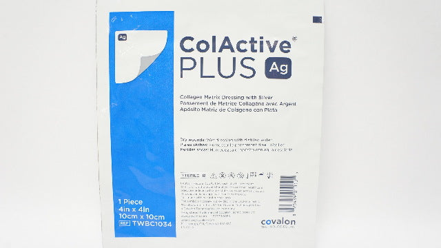 Covalon TWBC1034 ColActive Plus Ag Collagen Matrix Dressing 4inch x 4inch