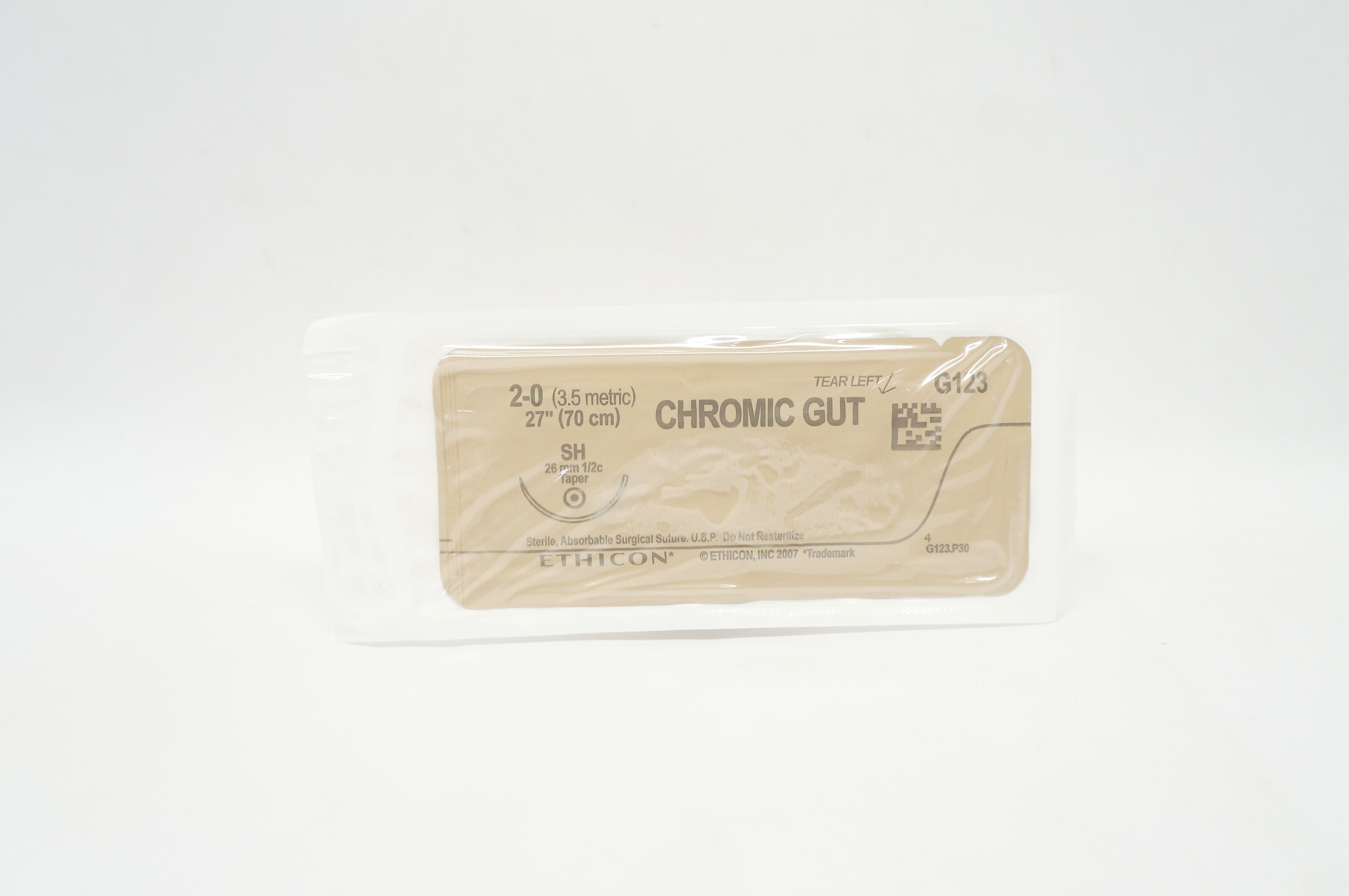 Ethicon G123 2-0 Chromic Gut Surgical Stre SH 26mm 1/2c Taper, 27inch