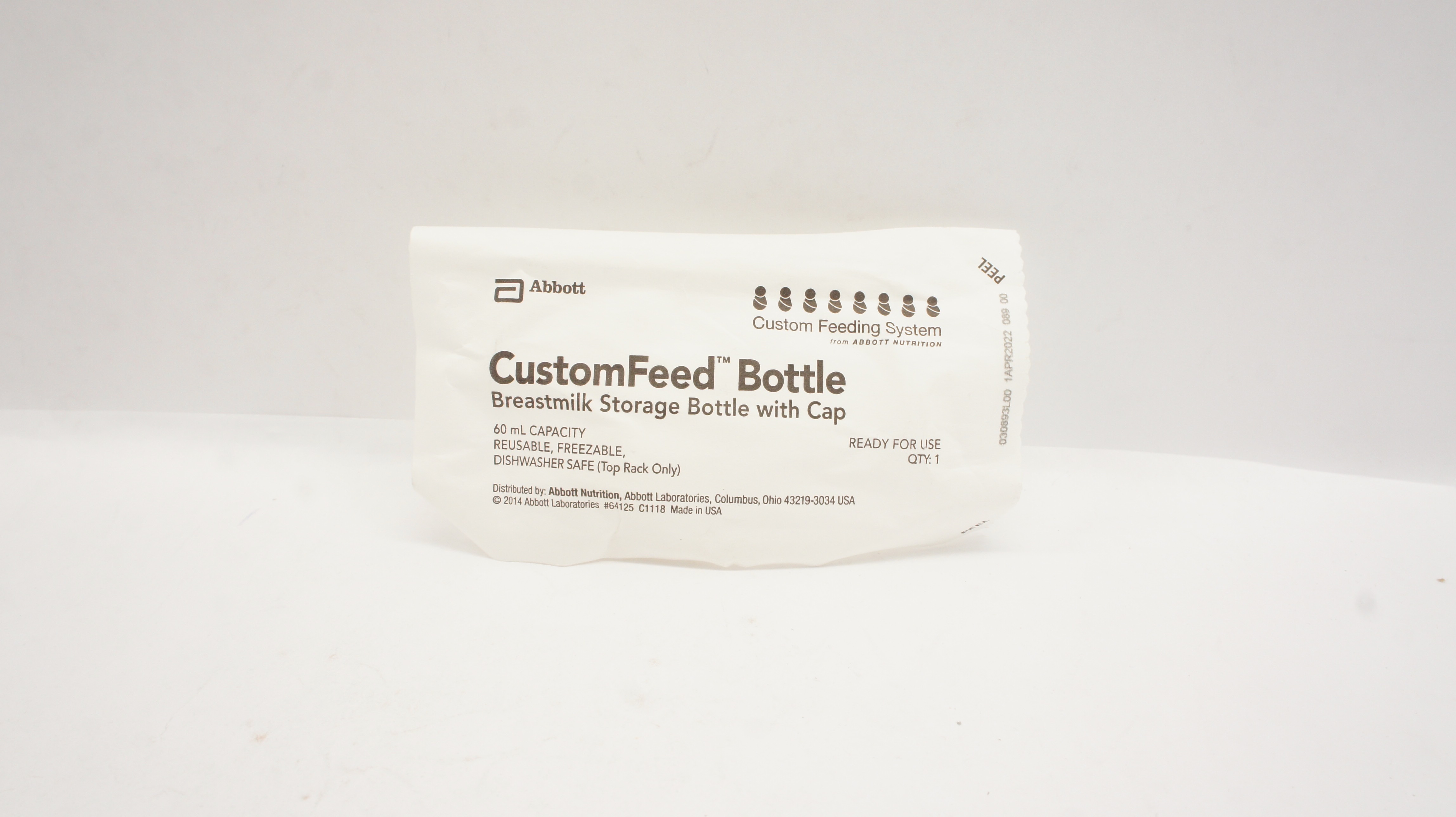 Abbott CustomFeed Breastmilk Storage Bottle With Cap 60 mL