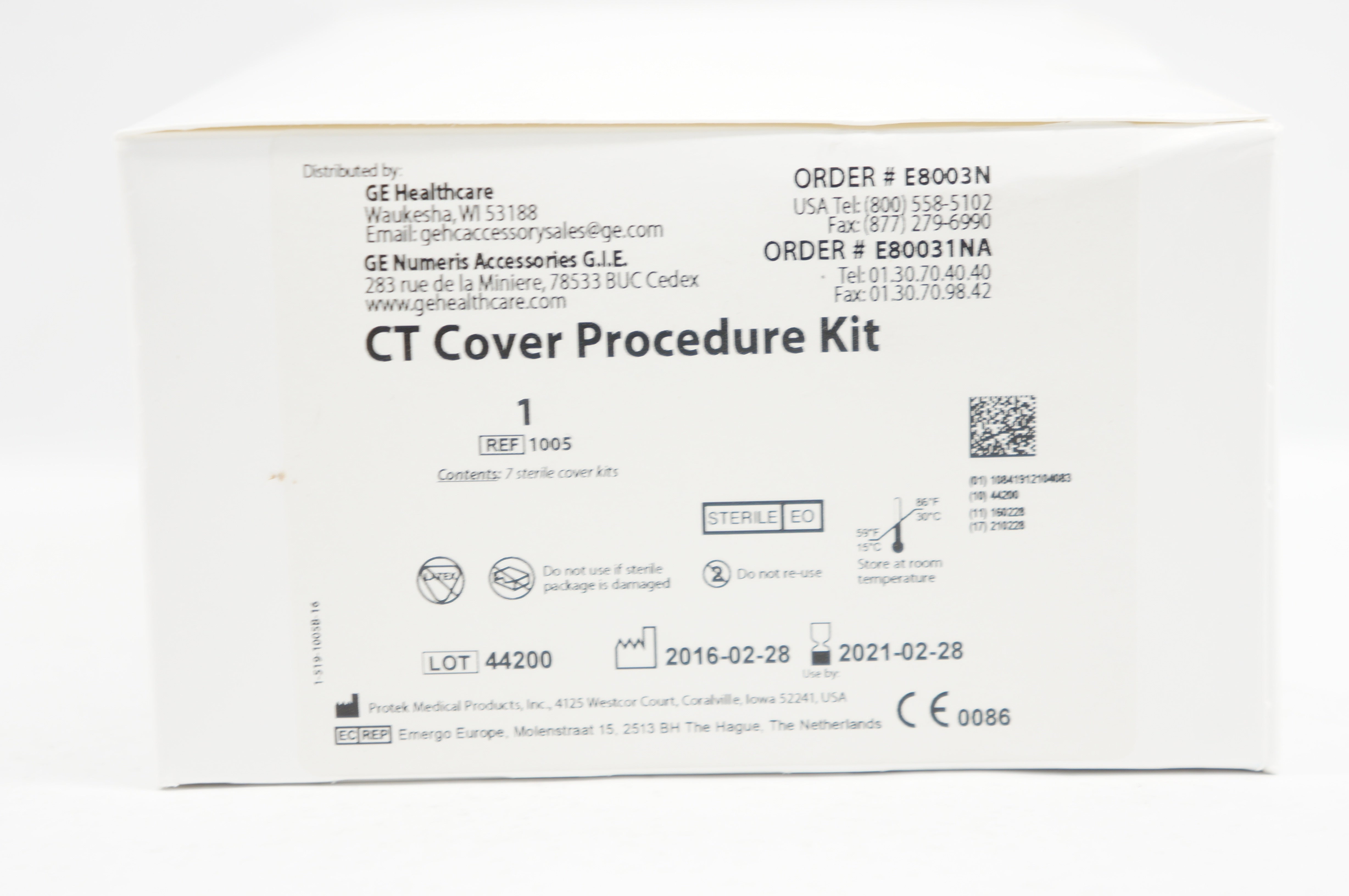 Protek Medical 1005 CT Cover Procedure Kit (x) - Box of 7