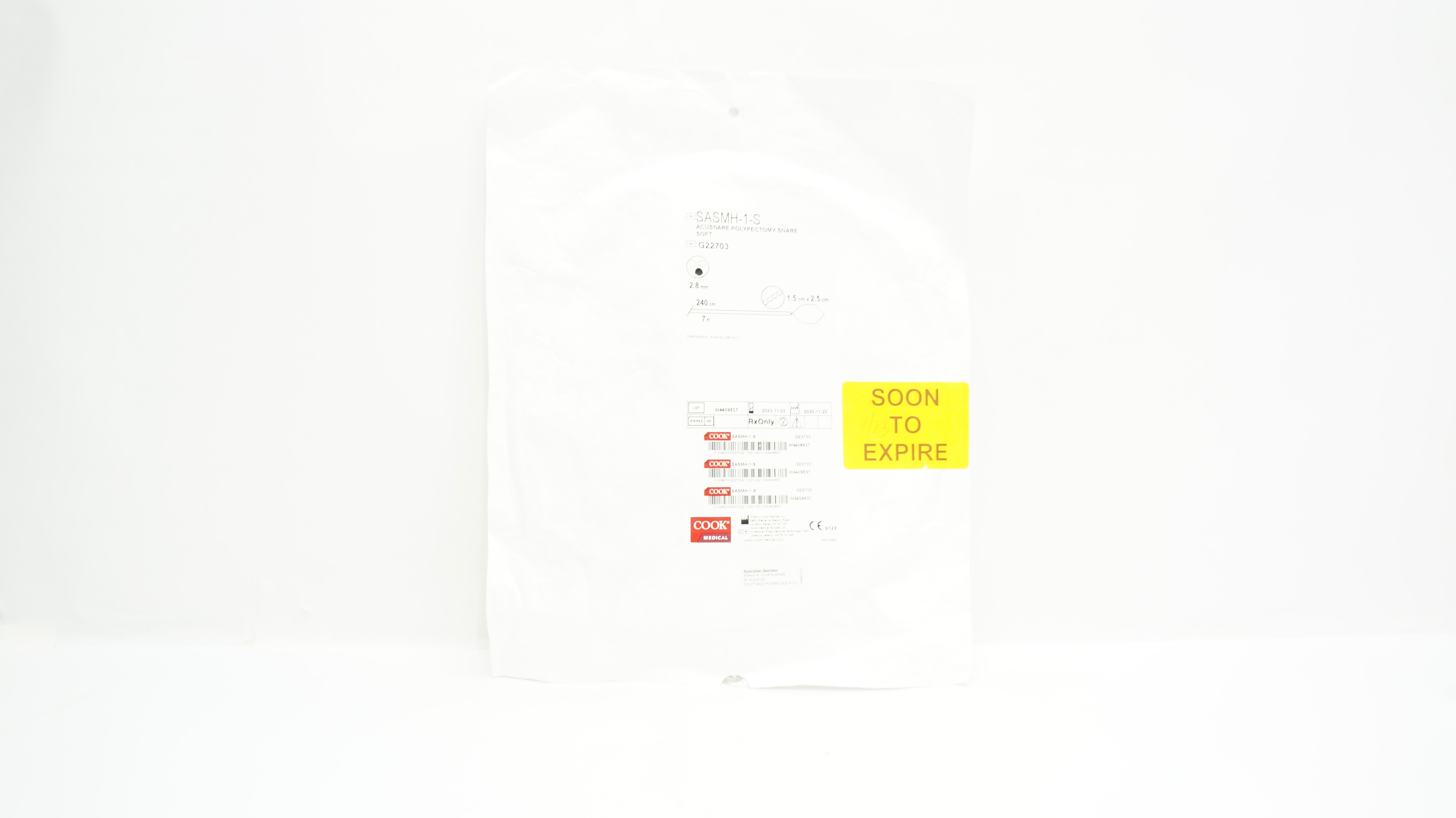 Cook Medical G22703 Acusnare Polyrectomy Snare 7Fr x 240cm