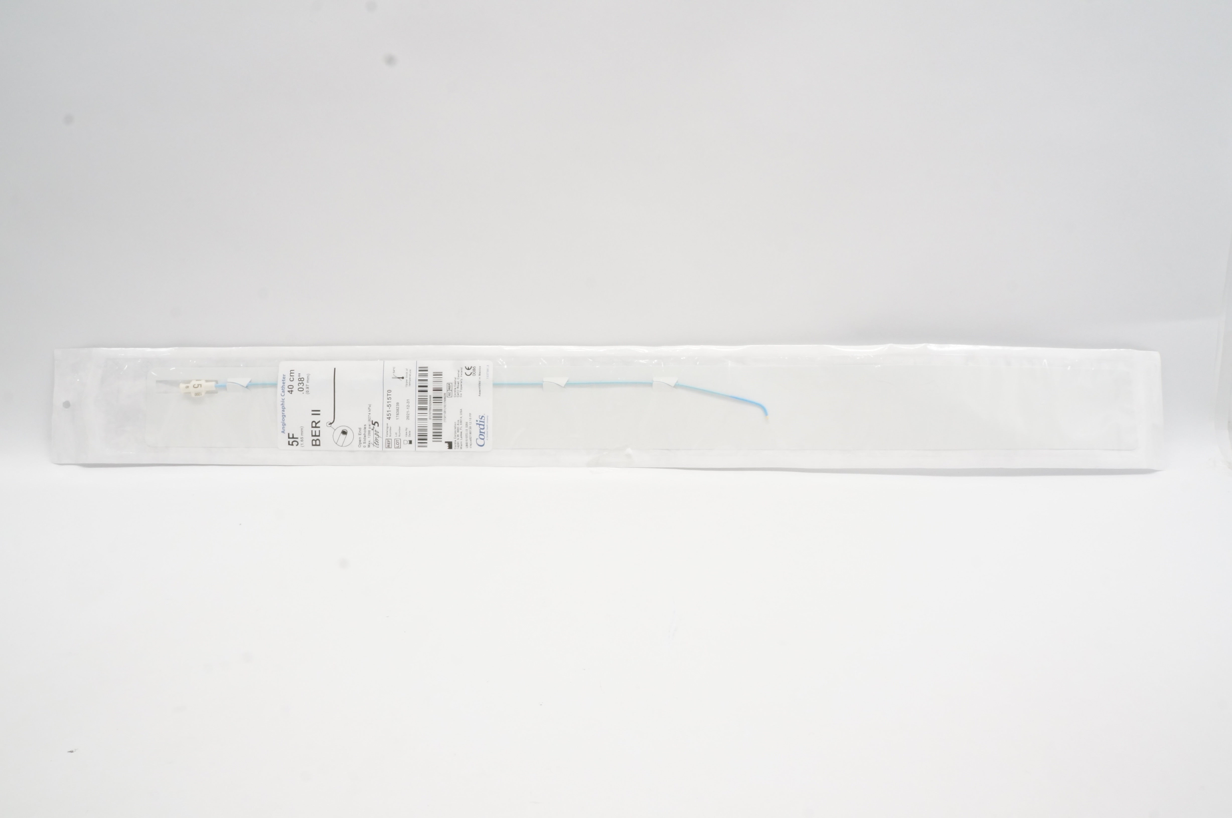 Cordis 451515T0 BER II Angiographic Catheter 5F x .038inch x 40cm