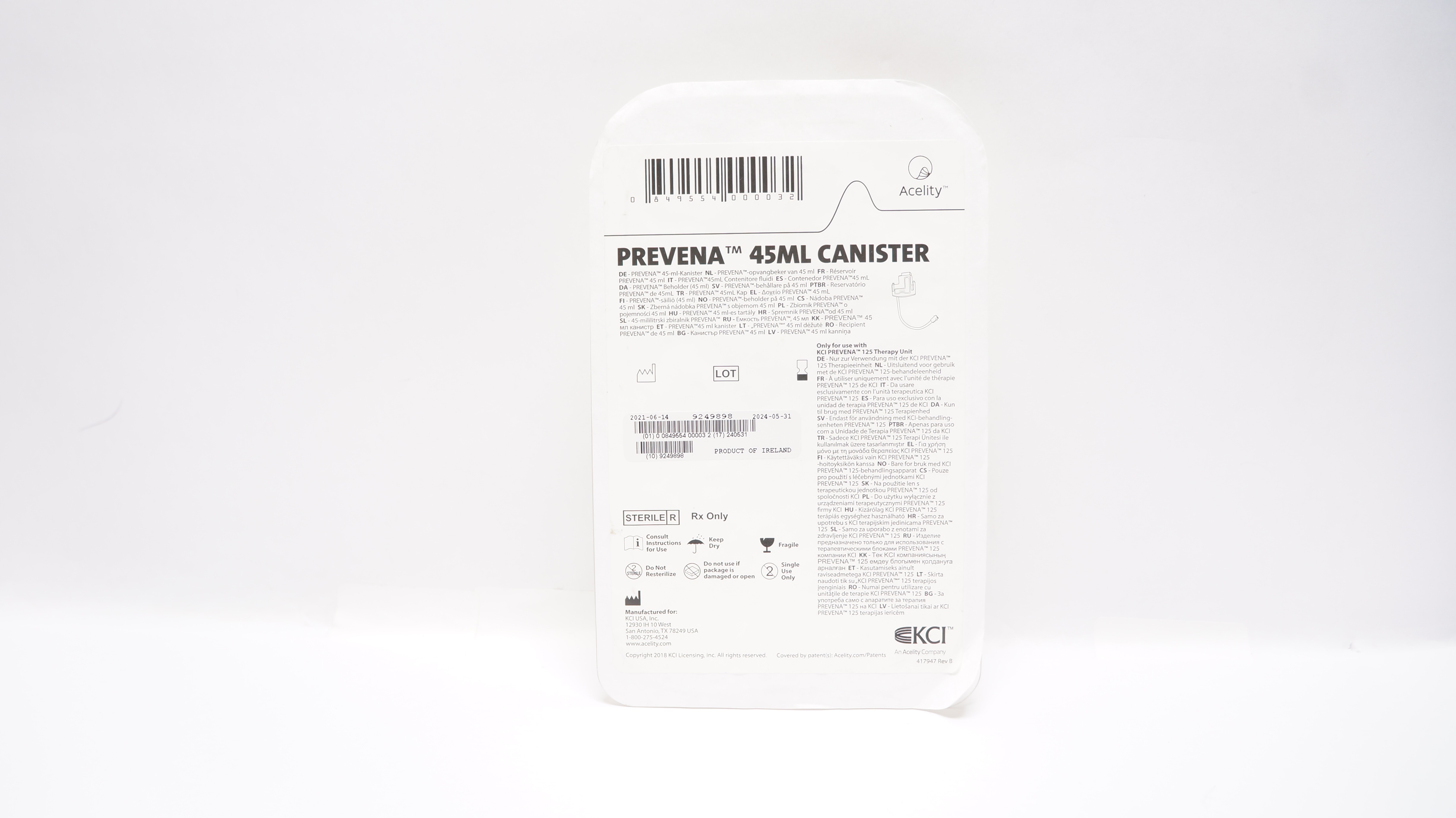 KCI Prevena Acelity 45ML Canister