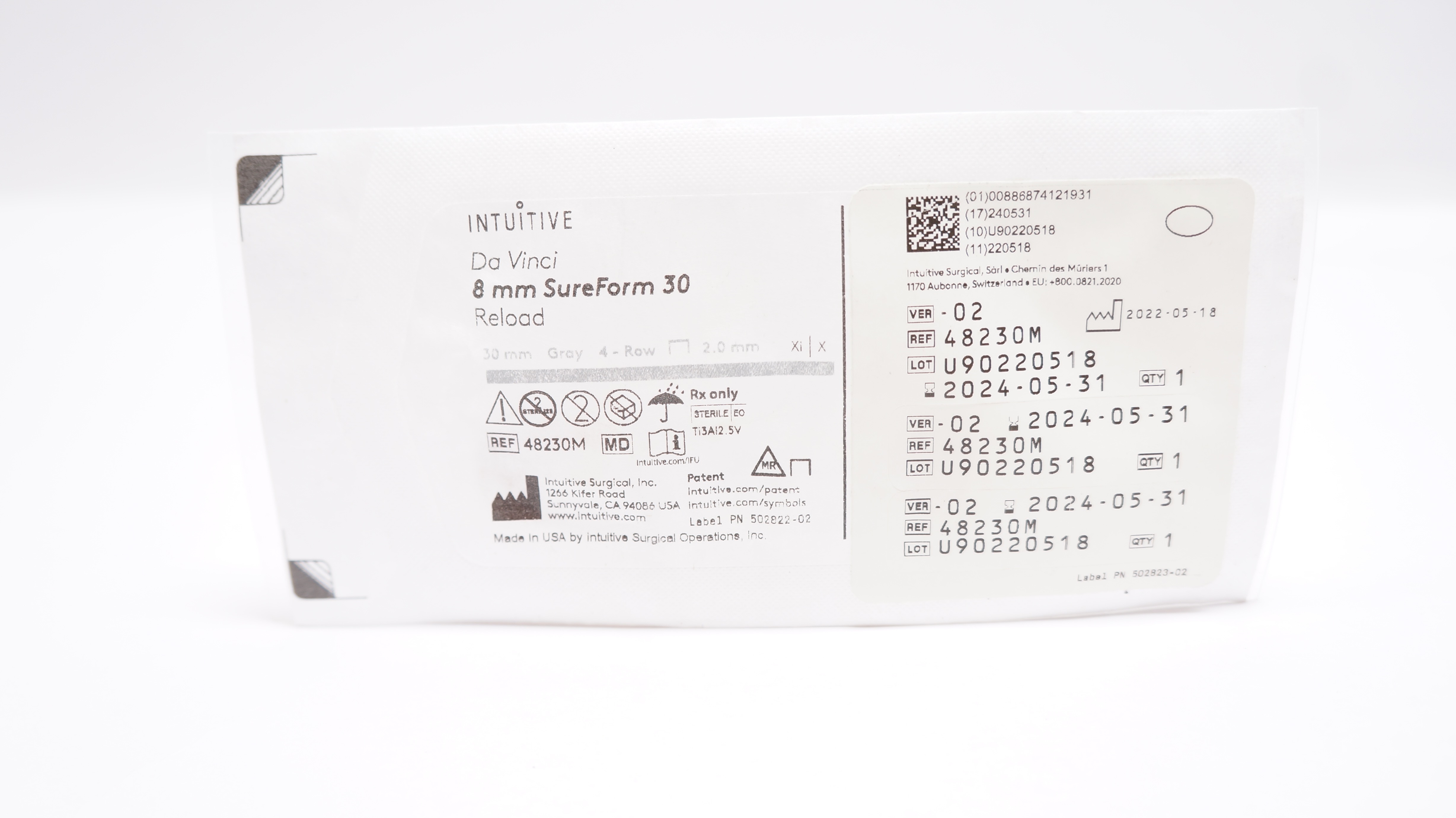 Intuitive Surgical 48230M Da Vinci 8mm SureForm 30 Reload 30mm