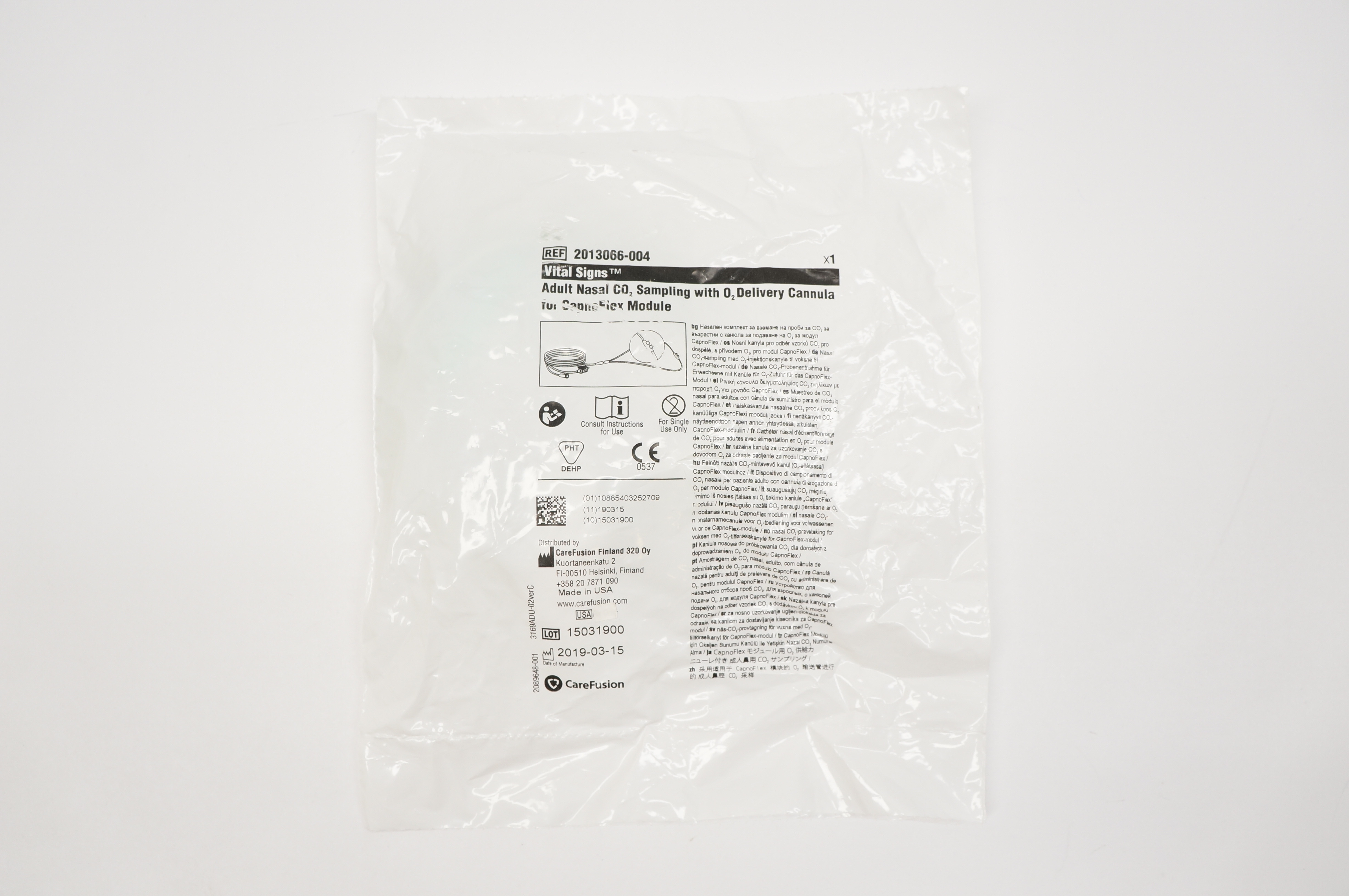 CareFusion 2013066004 Vital Signs Adult Nasal CO2 Samling with O2 Depivery