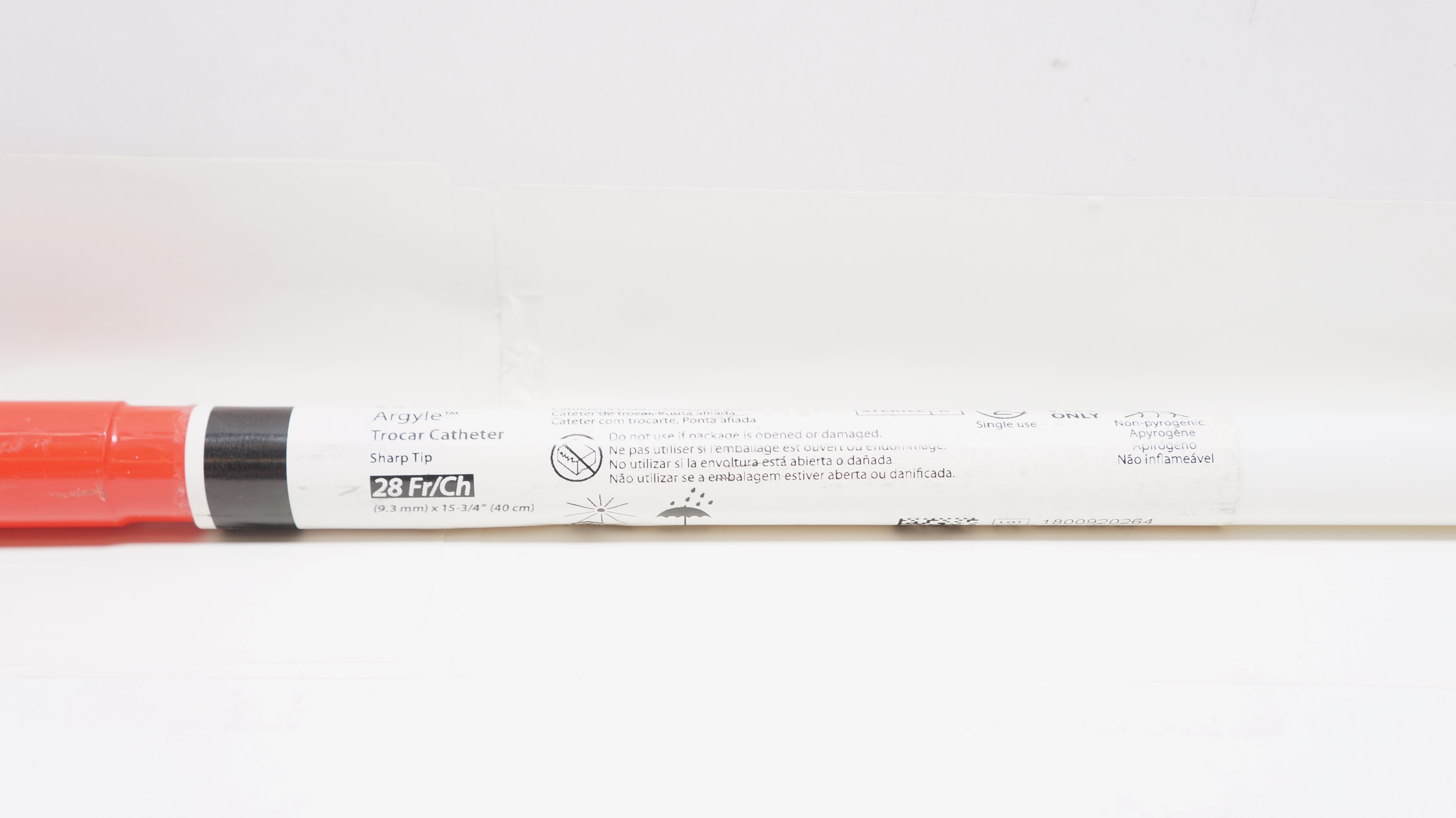 Covidien 8888561068 Argyle Trocar Cath. Sharp Tip 28Fr x 15-3/4inch (x)