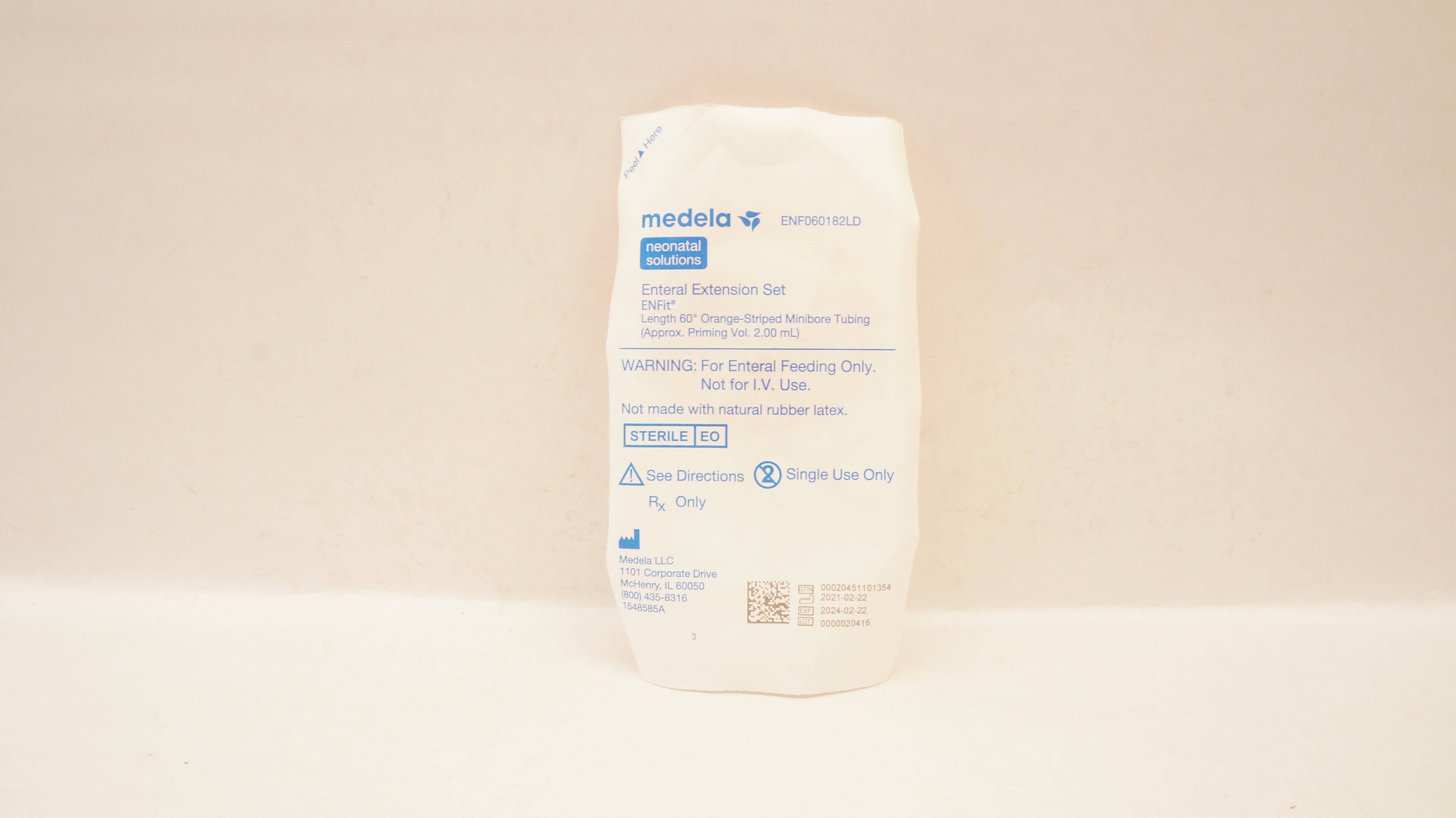 Medela ENF060182LD Enteral Extemsion Set ENFit  60inch Minibore Tubing 2.00mL