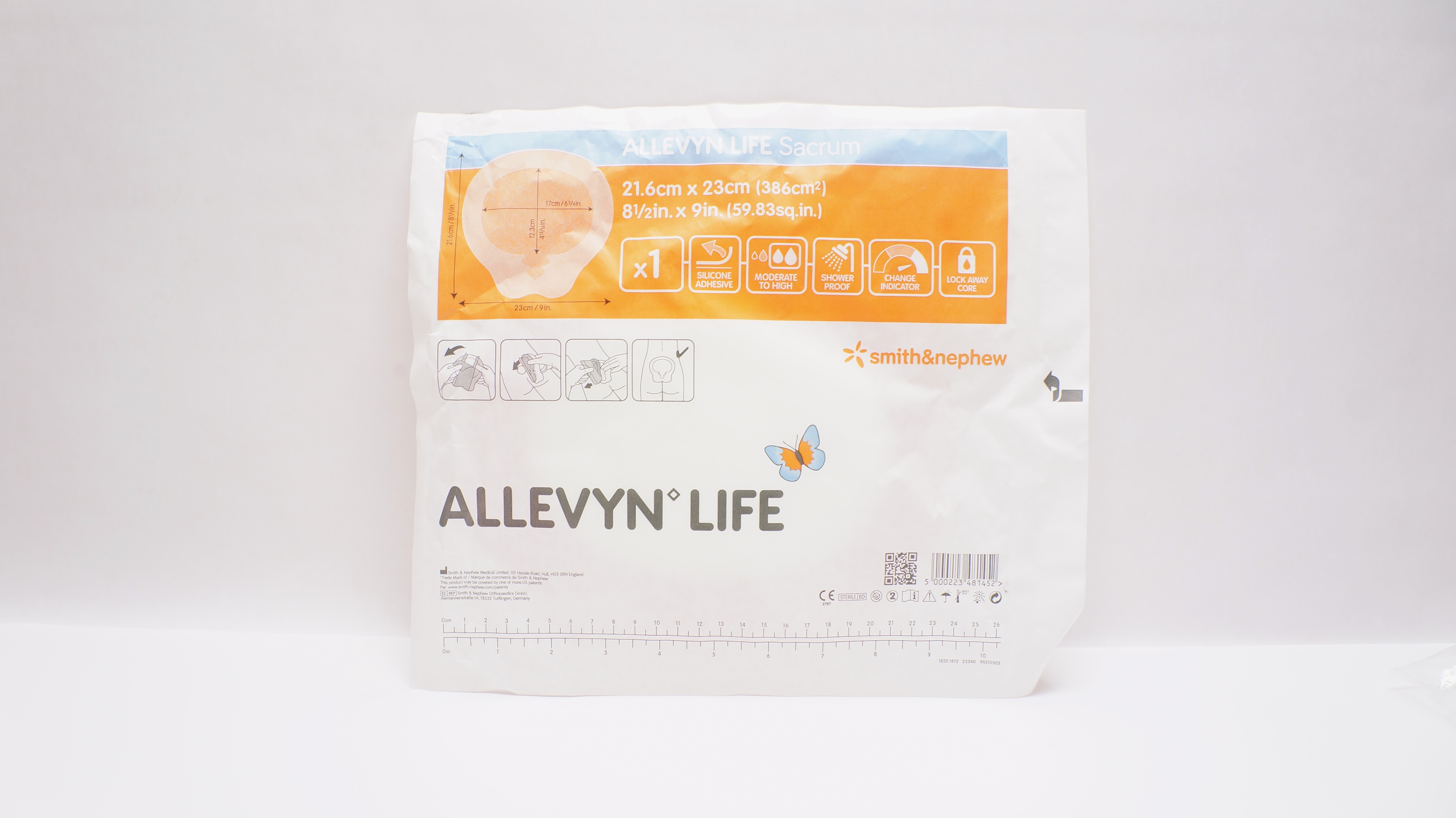Smith&Nephew 66801307 Allevyn Life Sacrum Dressing 8-1/2inch x 9inch