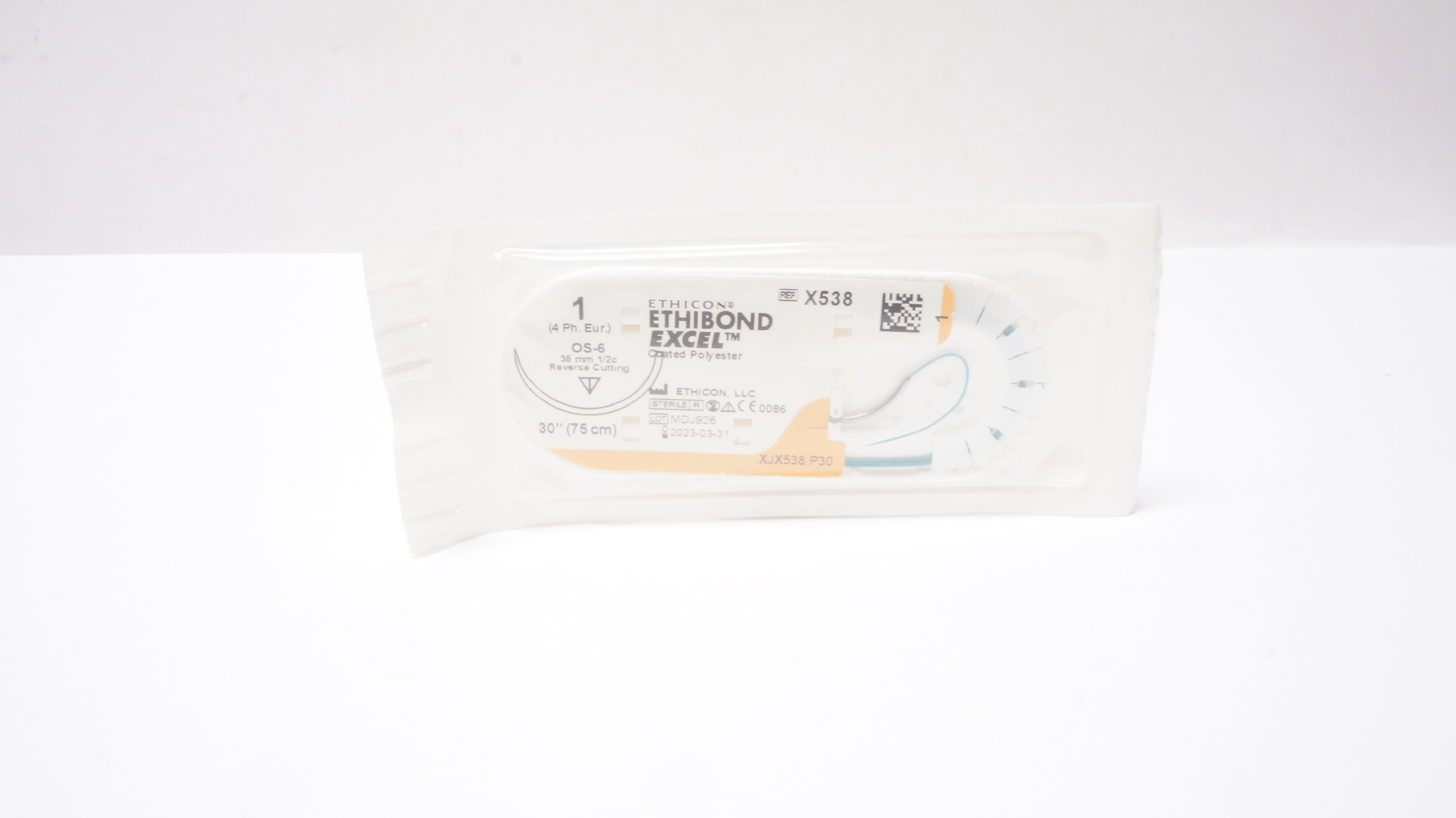 Ethicon X538 1 ETHIBOND EXCEL Stre OS-6 36mm 1/2c Reverse Cutting, 30inch (x)