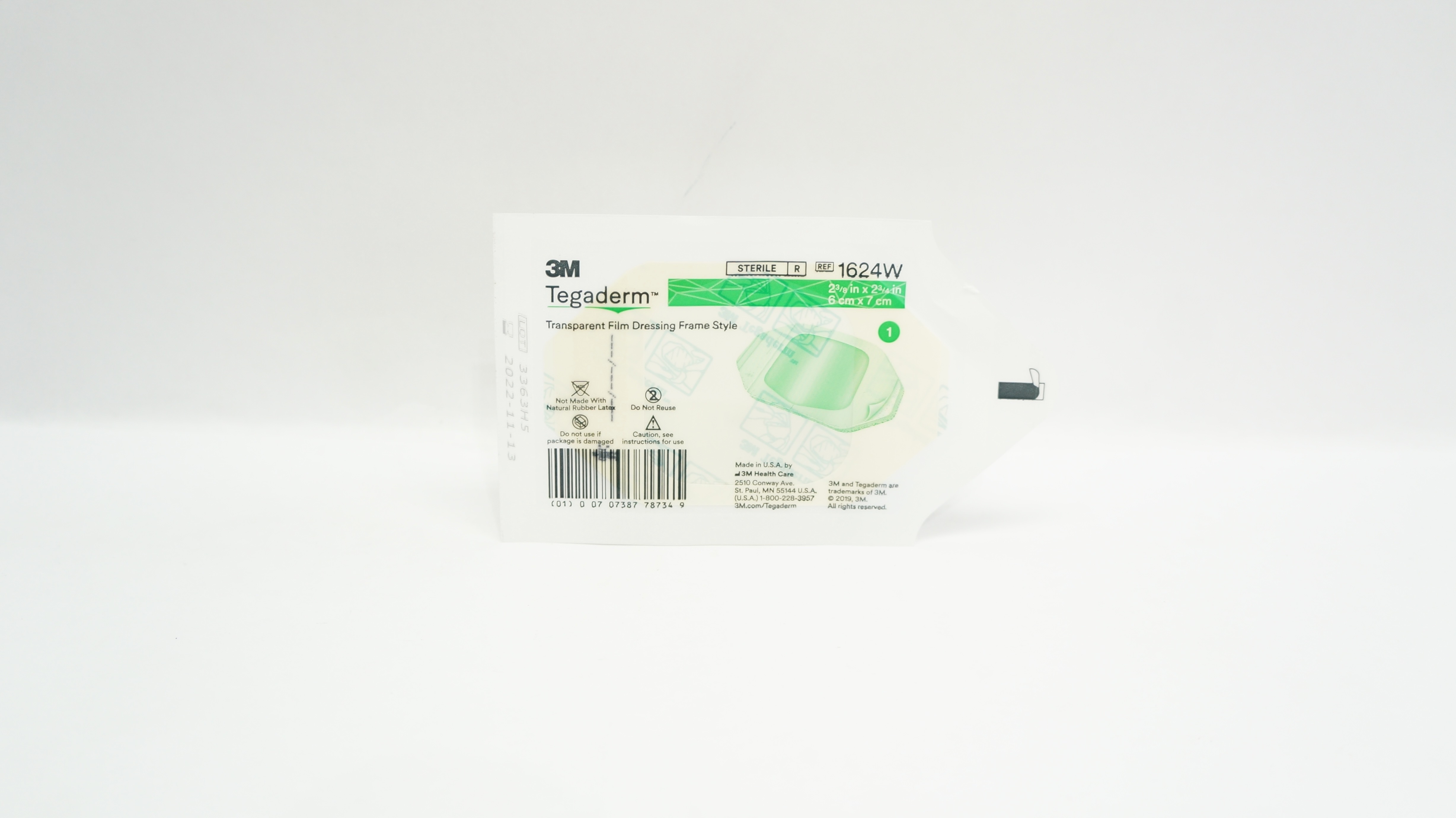 3M 1624W Tegaderm Transparent Film Dressing Frame Style 2-3/8 x 2-3/4 inch (x)