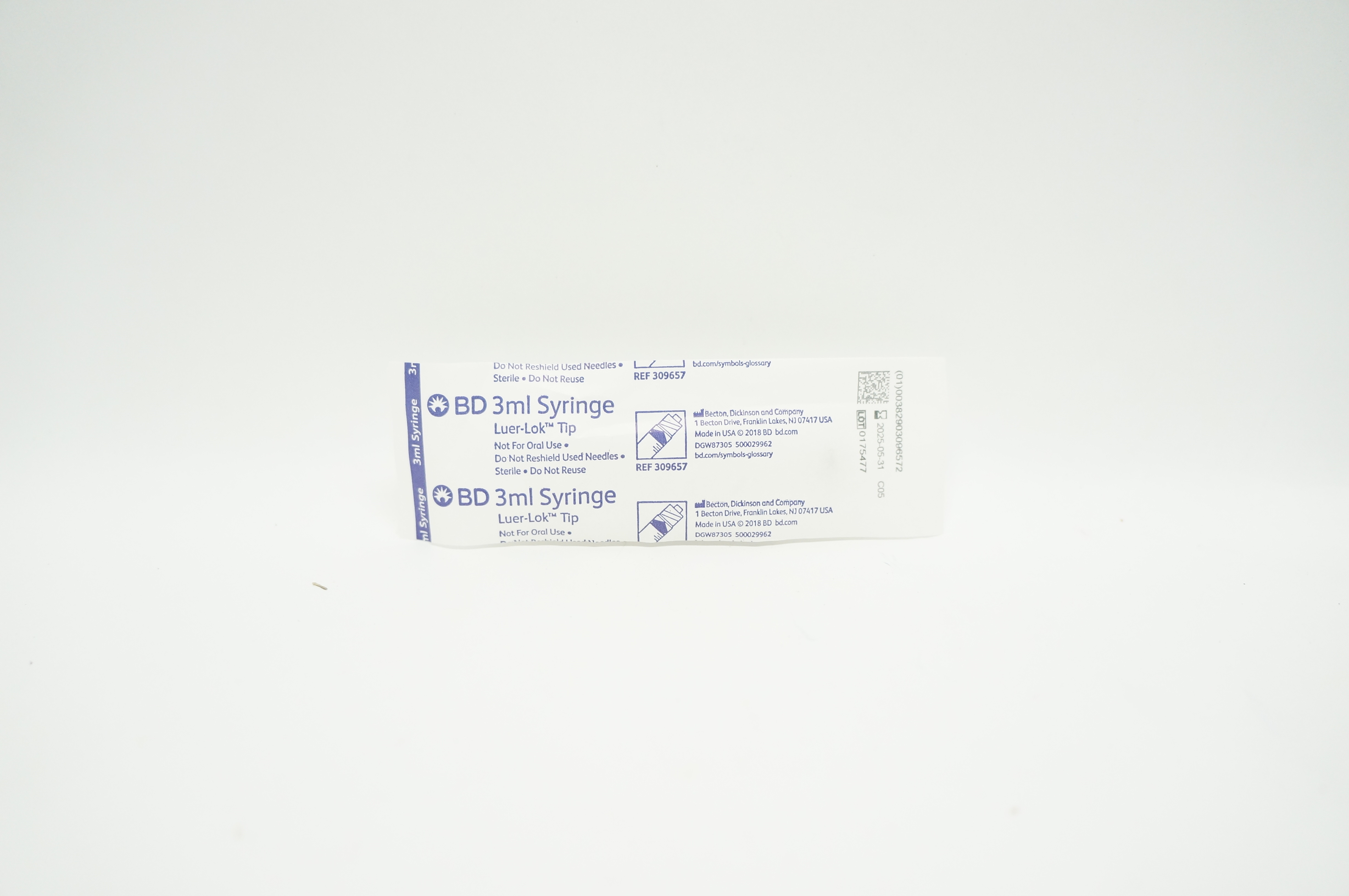 BD 309657 Luer-Lok Tip Syringe 3ml
