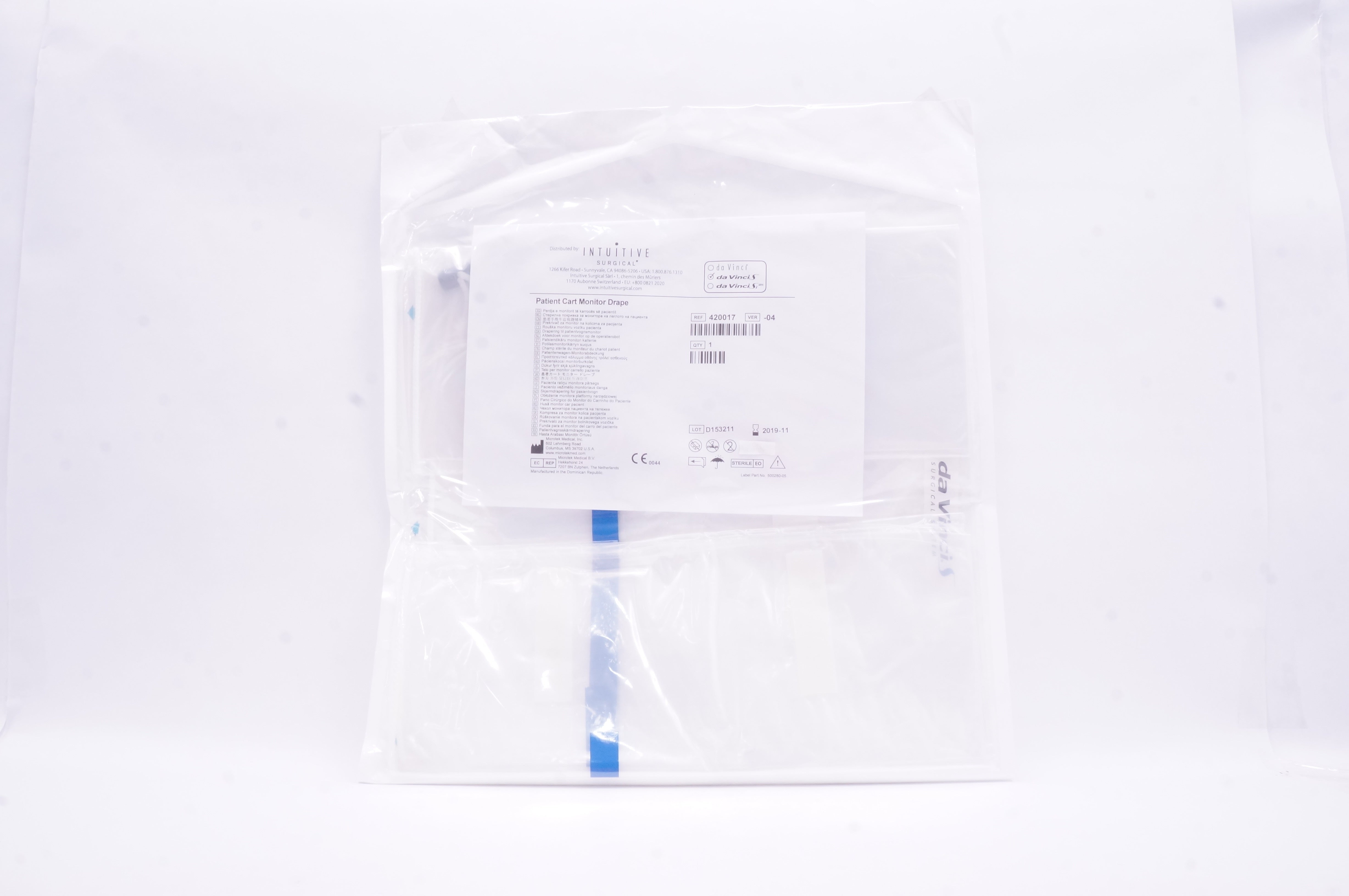 Microtek 420017 Intuitive da Vinci S Patient Cart Monitor Drape (x)