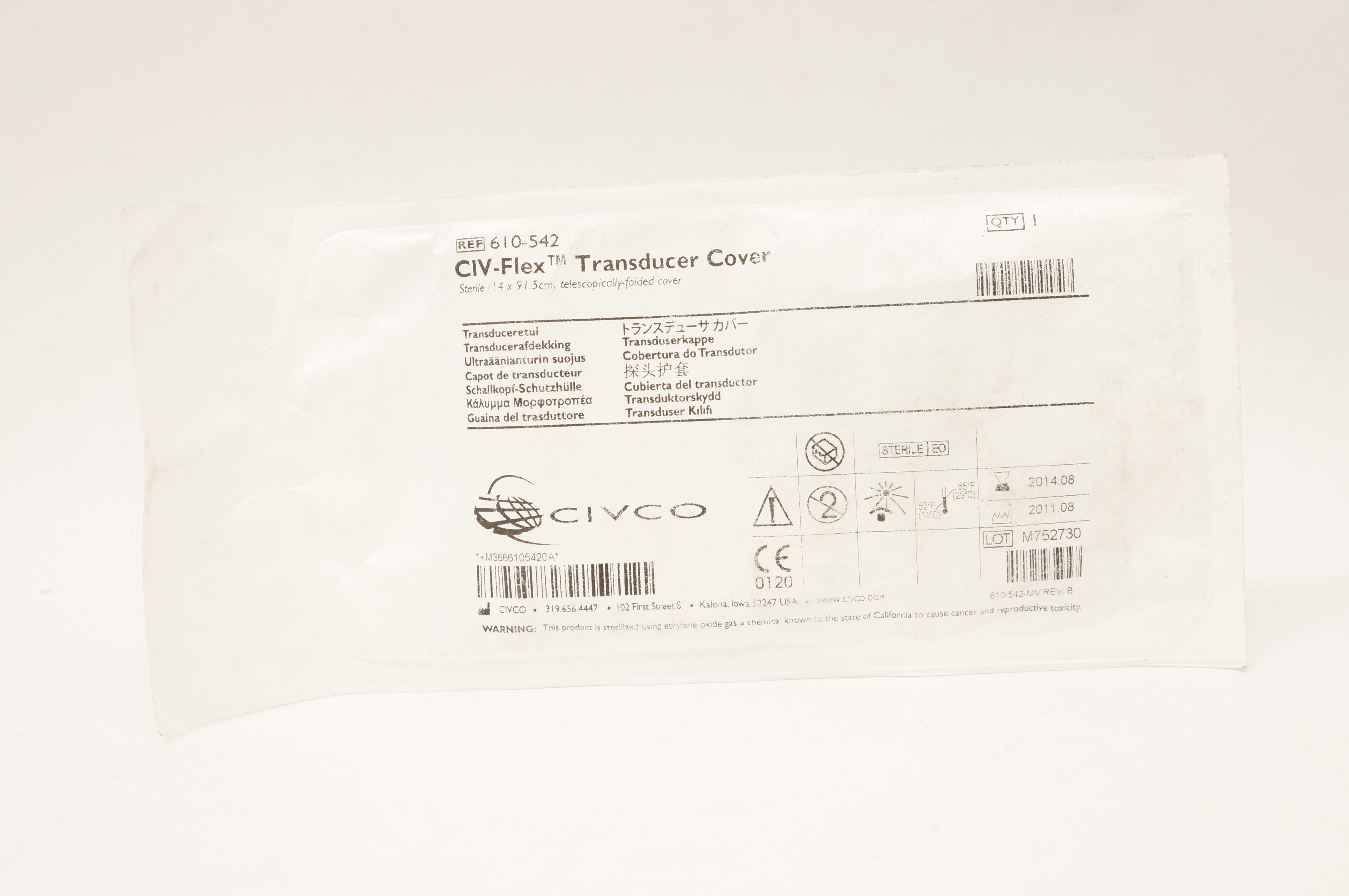 CIVCO 610-542 CIV-Flex Transducer Cover 14 x 91.5cm (x)
