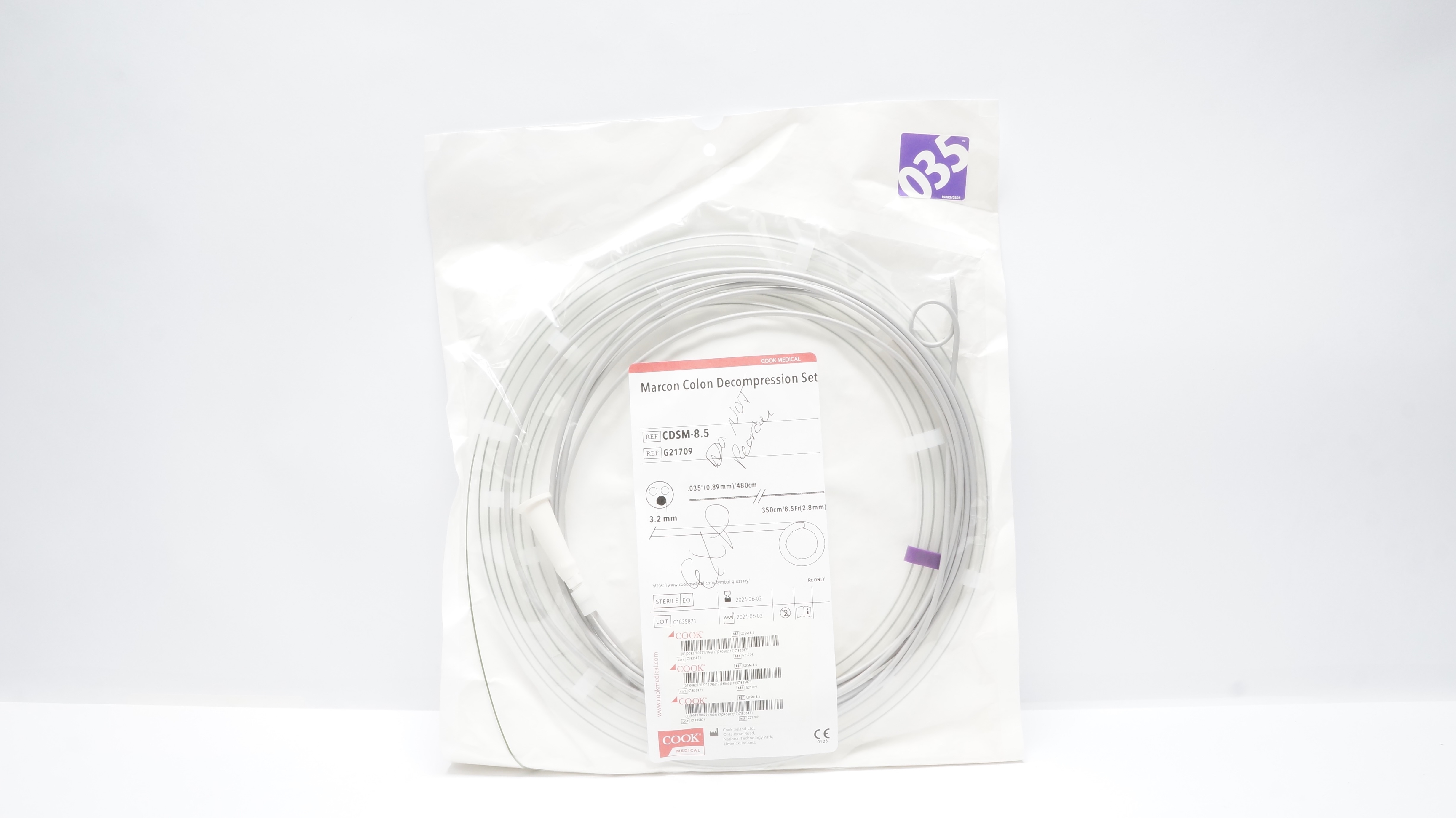 Cook Medical G21709 Marcon Colon Decompression Set .035In x 3.2mm x 8.5Fr (x)