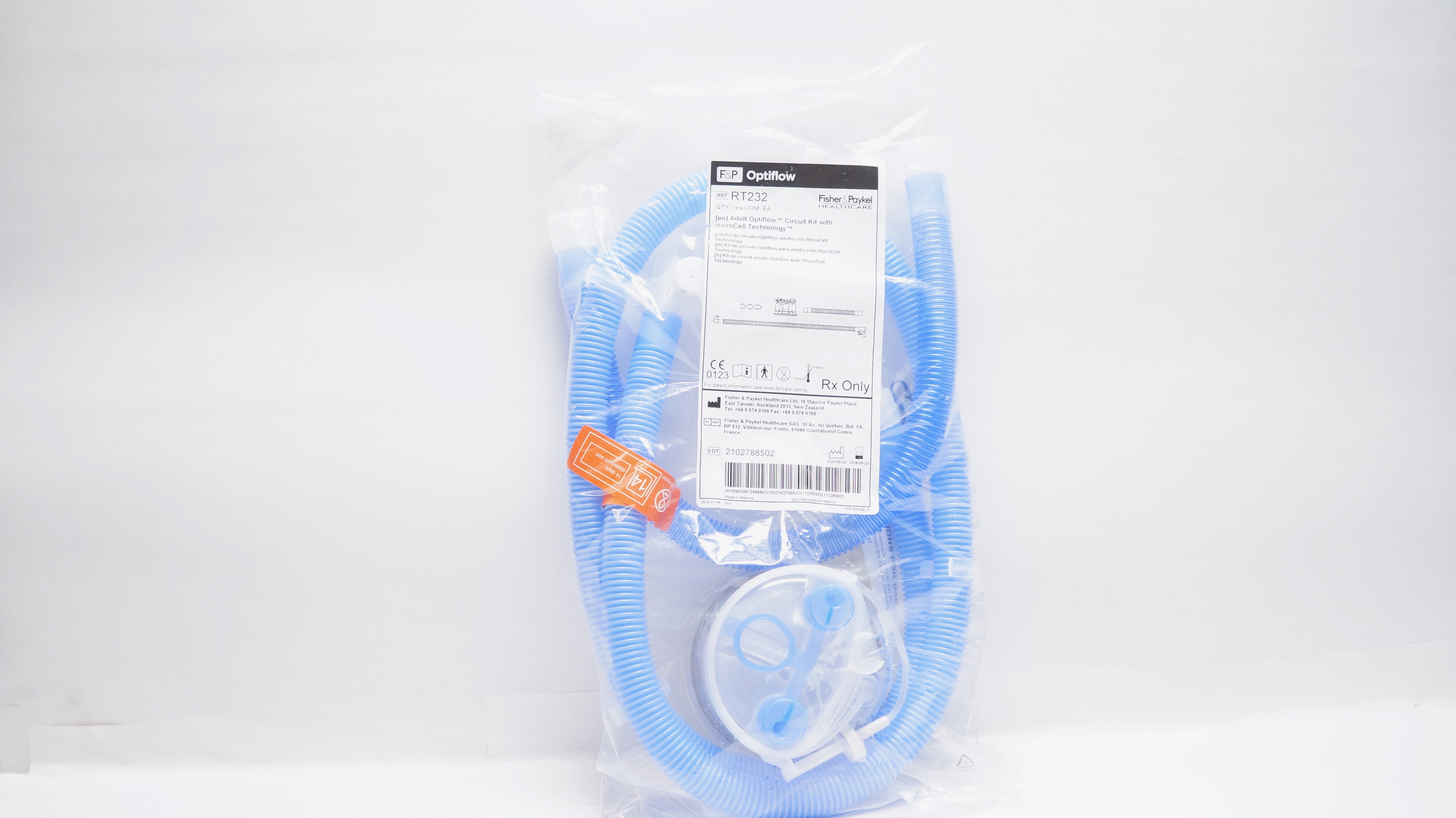 Rt202 Fisher & Paykel RT232 Adult Optiflow Circuit W/ MicroCell Technology