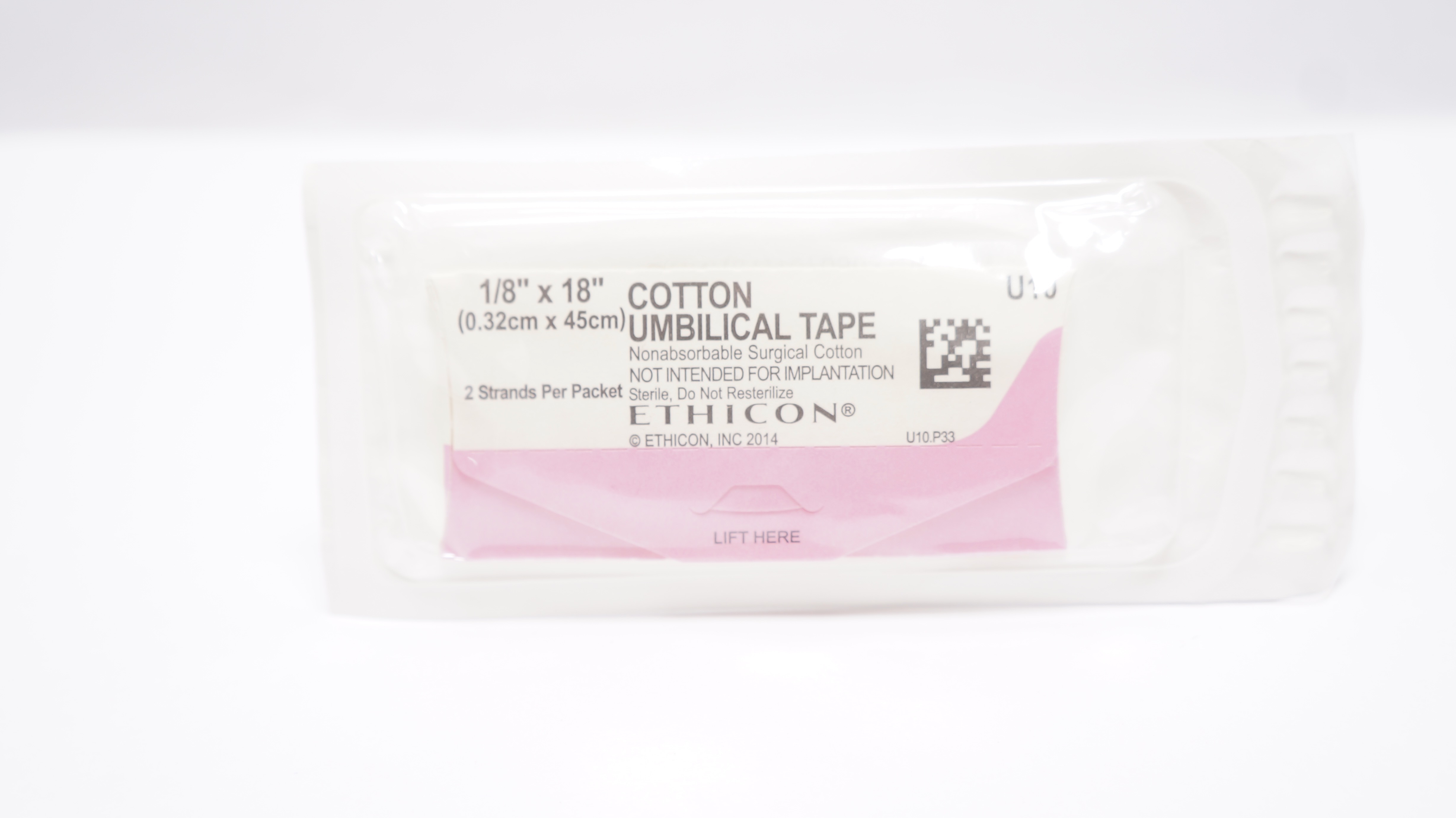 Ethicon U10 Cotton Umbilical Tape 1/8inch x 18inch (x)
