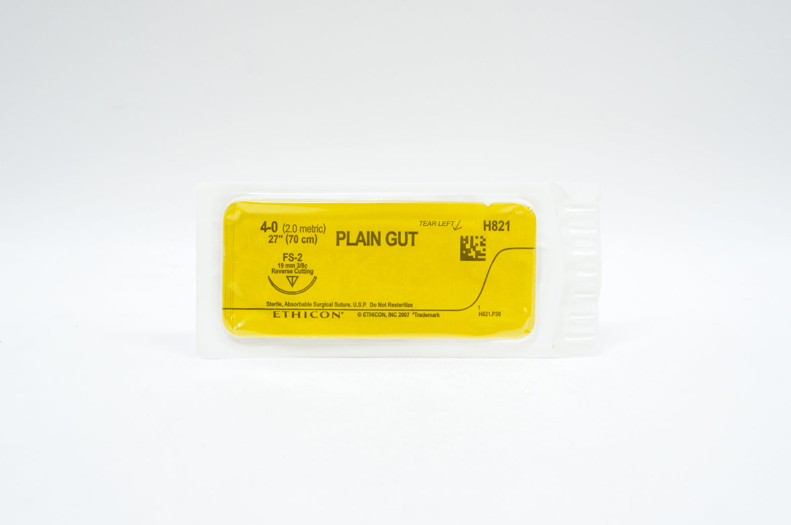 Ethicon H821 4-0 PLAIN GUT, FS-2, 19mm 3/2c, 27inch (x) - Lot of 60