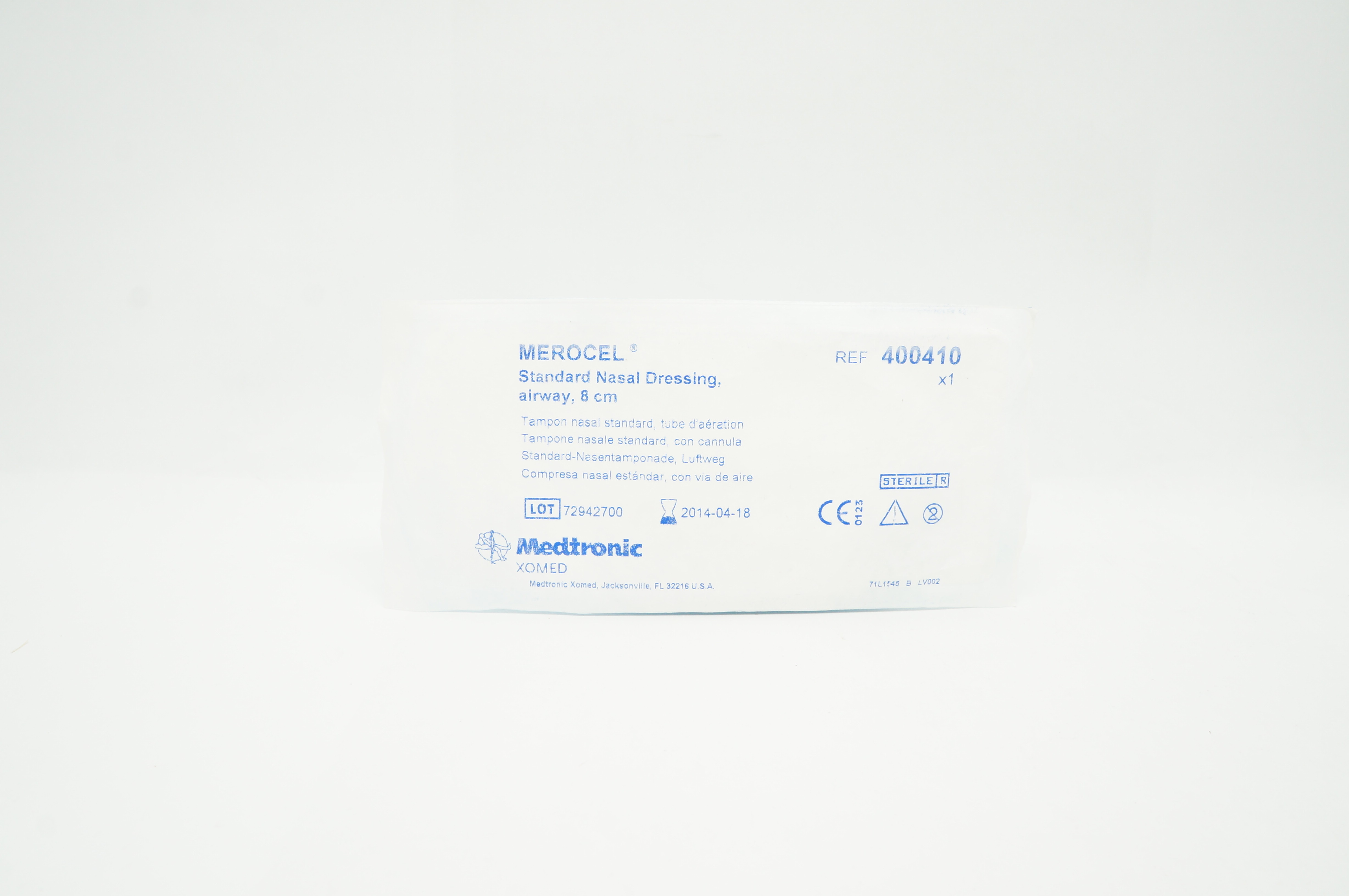 Medtronic 400410 Merocel Standard Nasal Dressing Airway, 8cm (x)