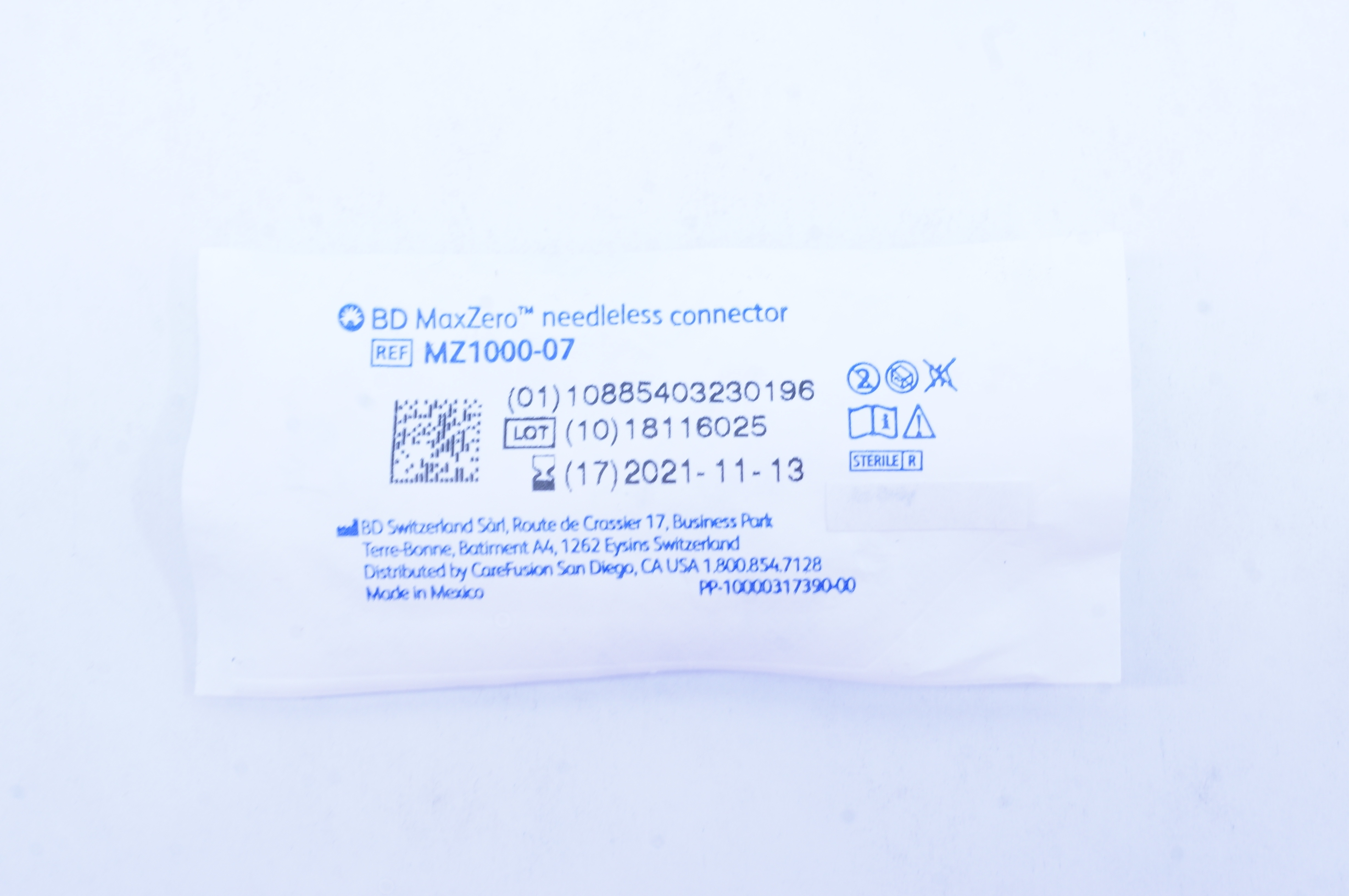 BD MZ1000-07 MaxZero Needleless Connector