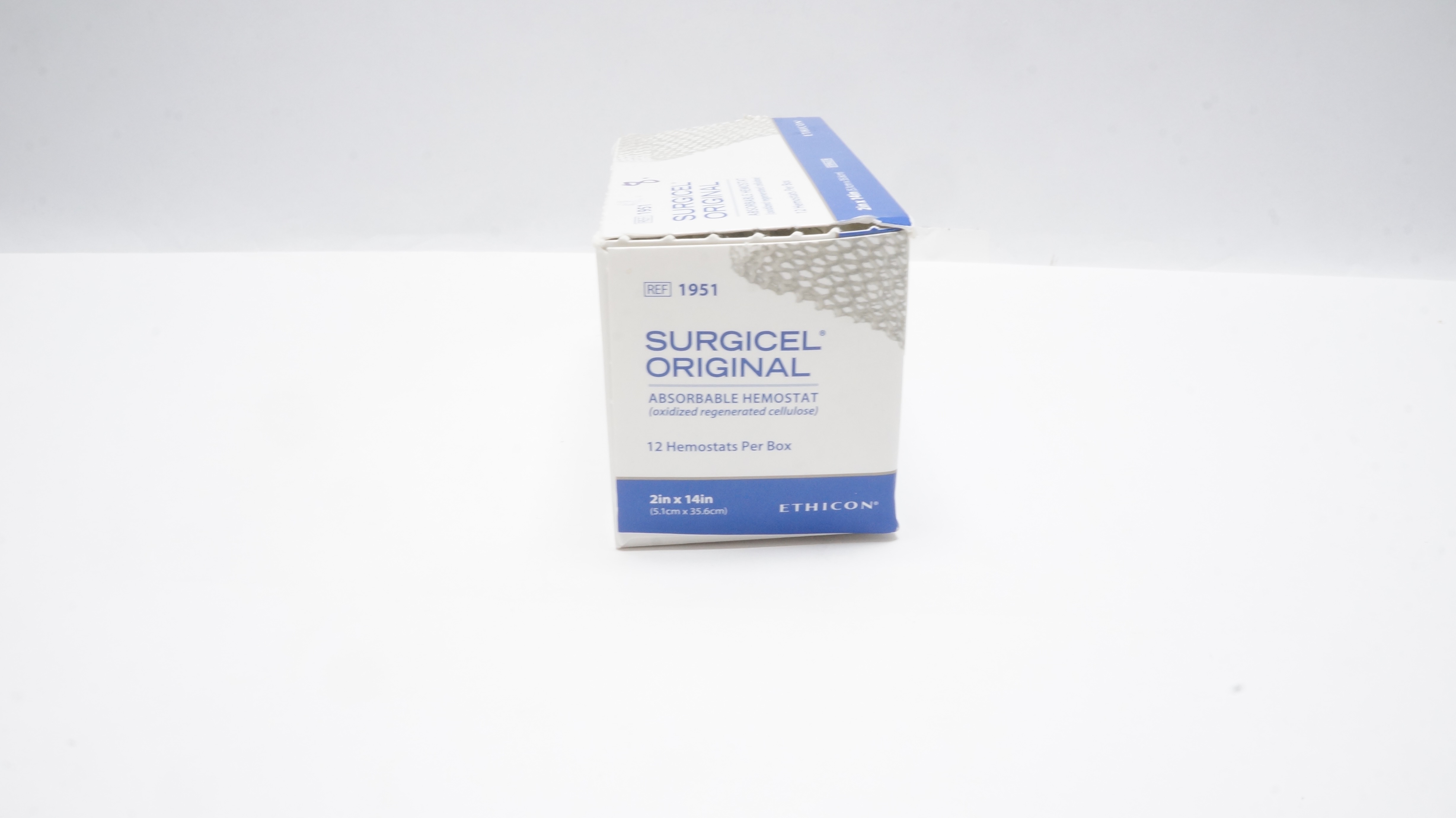 Ethicon 1951 Surgicel Original Absorbable Hemostat 2inch x14inch - Box of 8