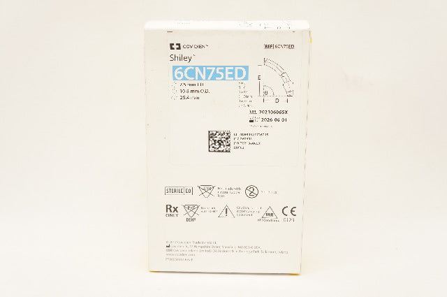 Covidien 6CN75ED Shiley Adult Flexible Evac TracheostomyTube 7.5IDx10.8ODx25.4mm