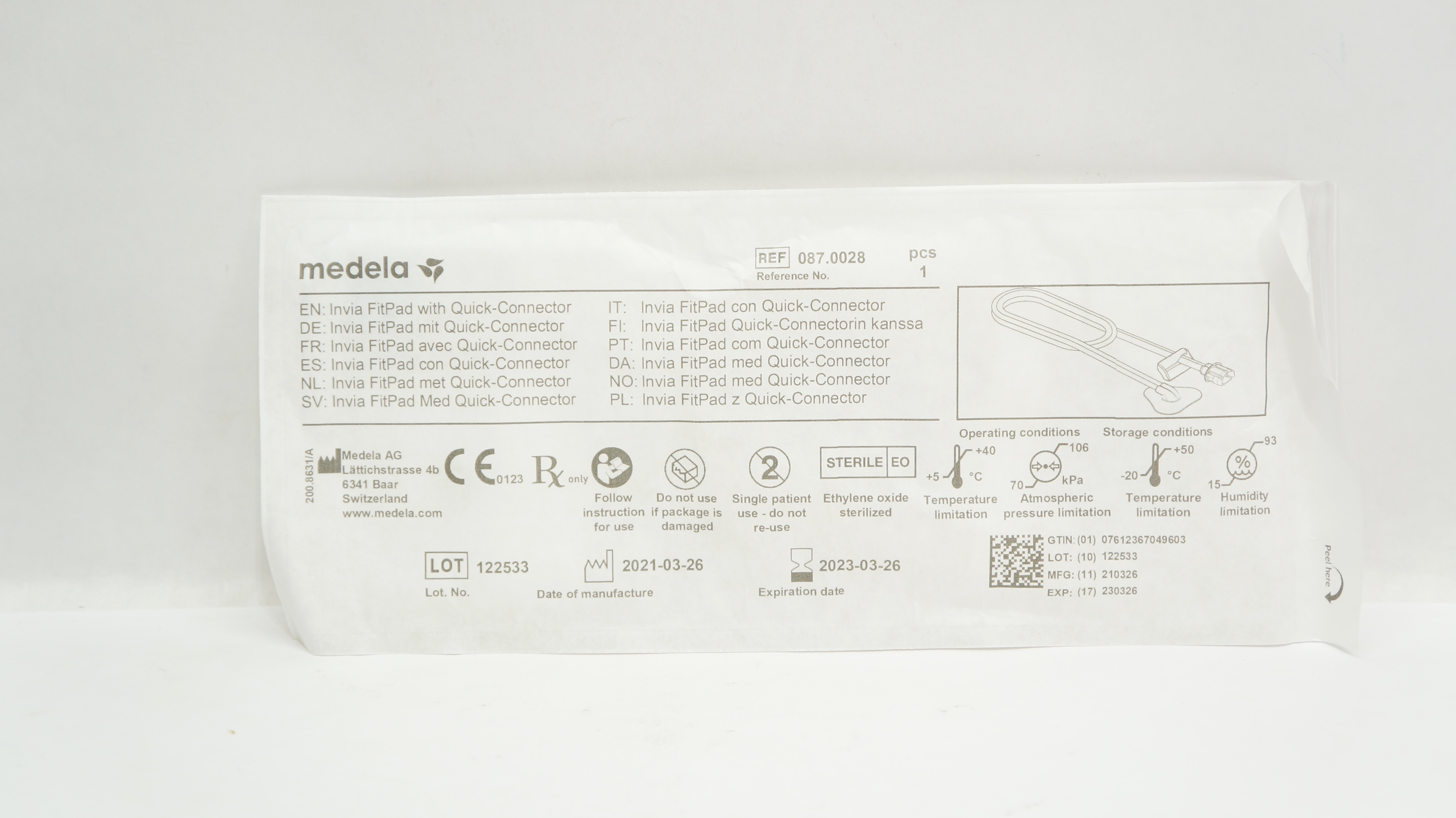 Medela 087.0028 Invia FitPad with Quick-Connector (x)