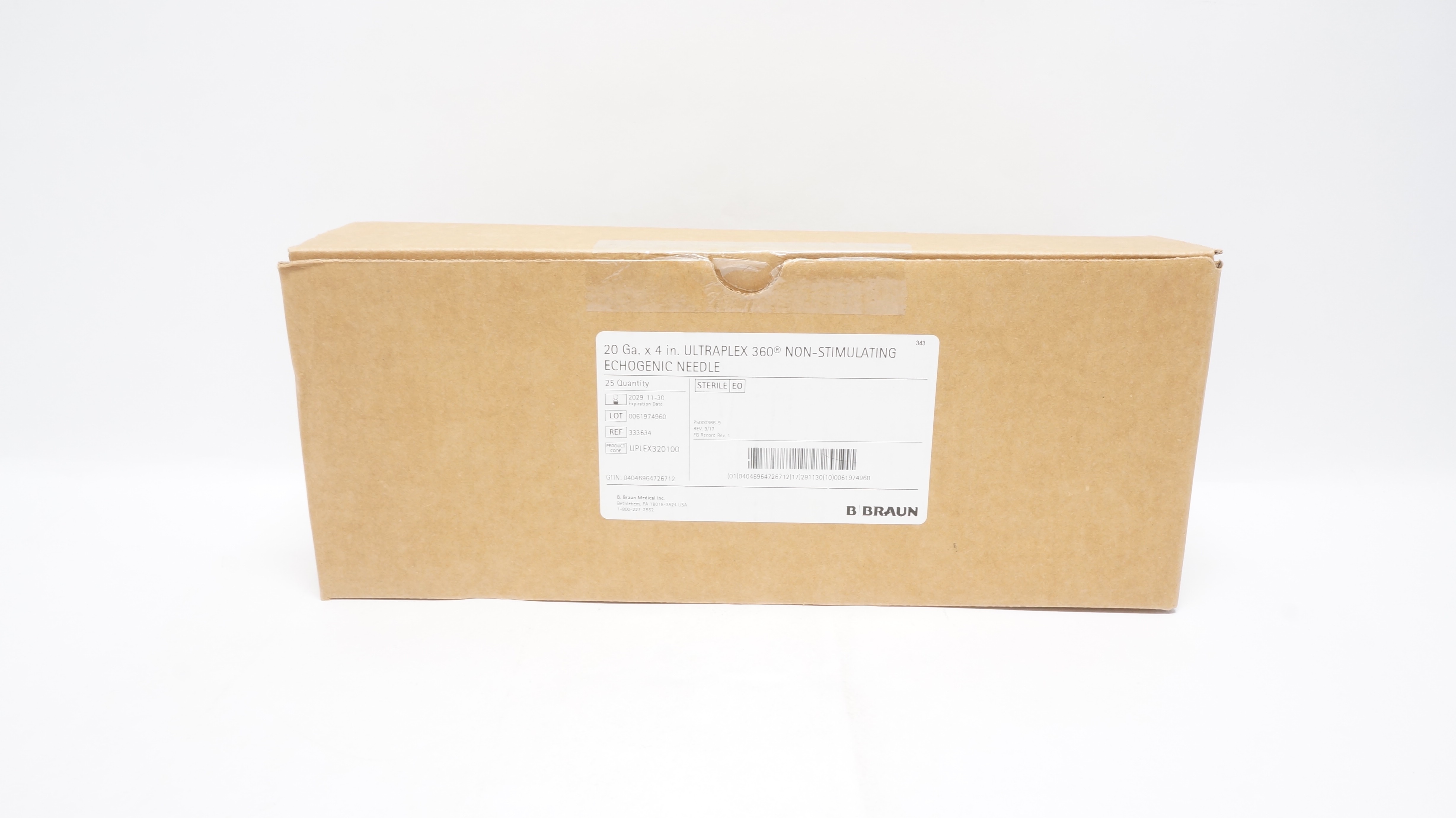 B.Braun 333634 Ultraplex 360 Non-Insulated Echogenic Ndle 20Ga x 4in ...