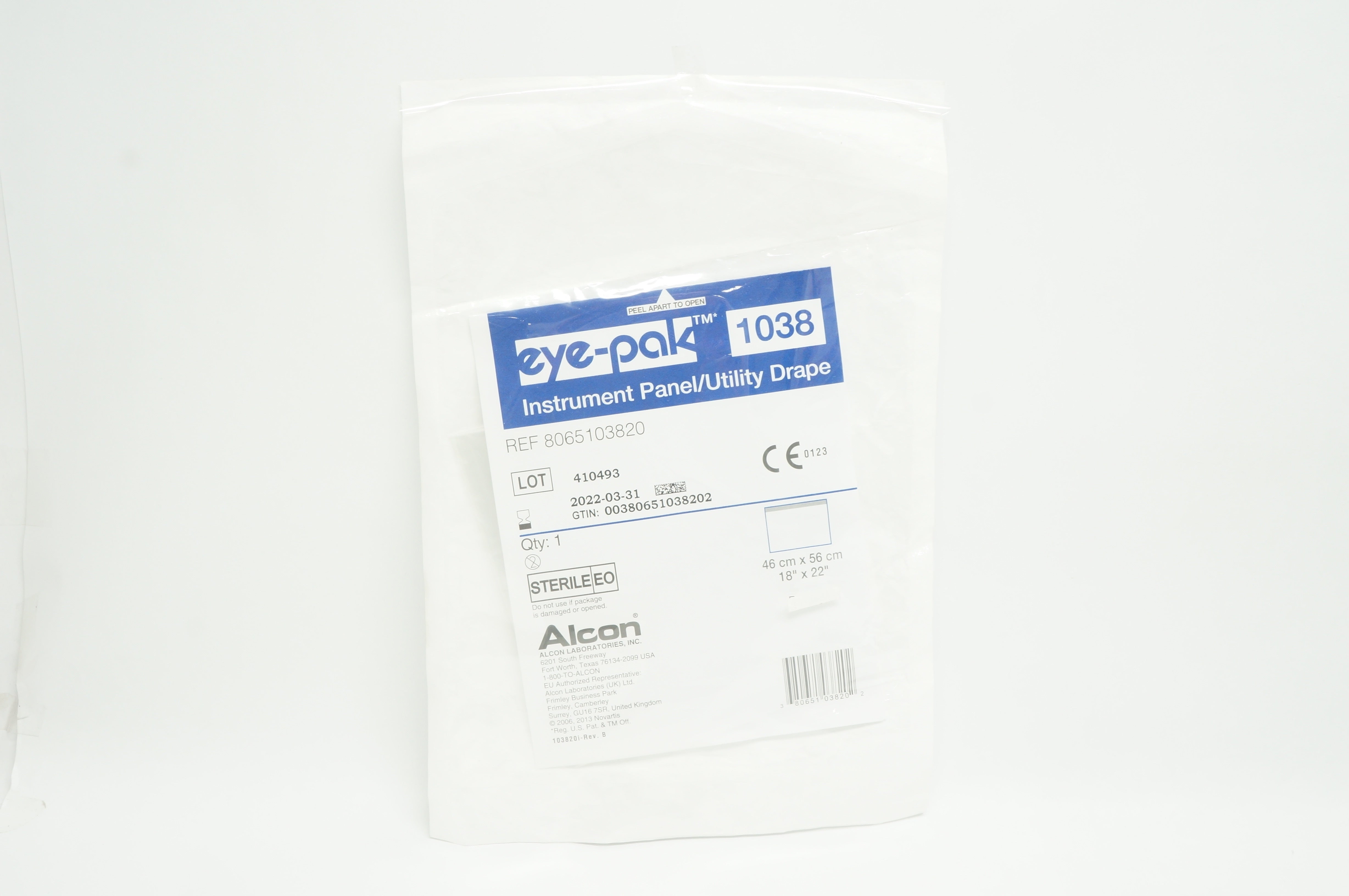 Alcon 8065103820 Eye-Pak Instrument Panel/Utility Drape 18 inch x 22 inch