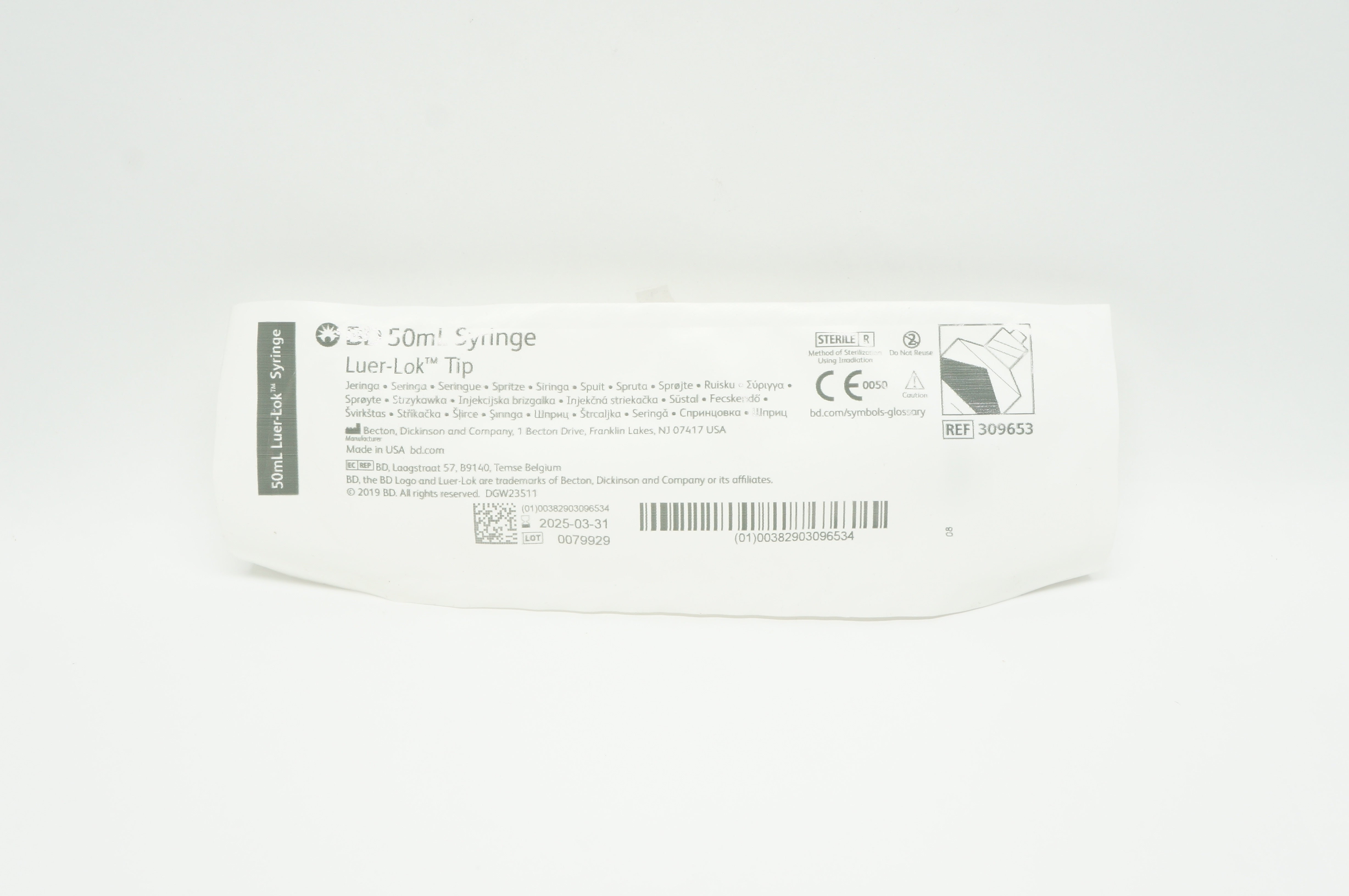 BD 309653 50ml Syringe Luer-Lok Tip