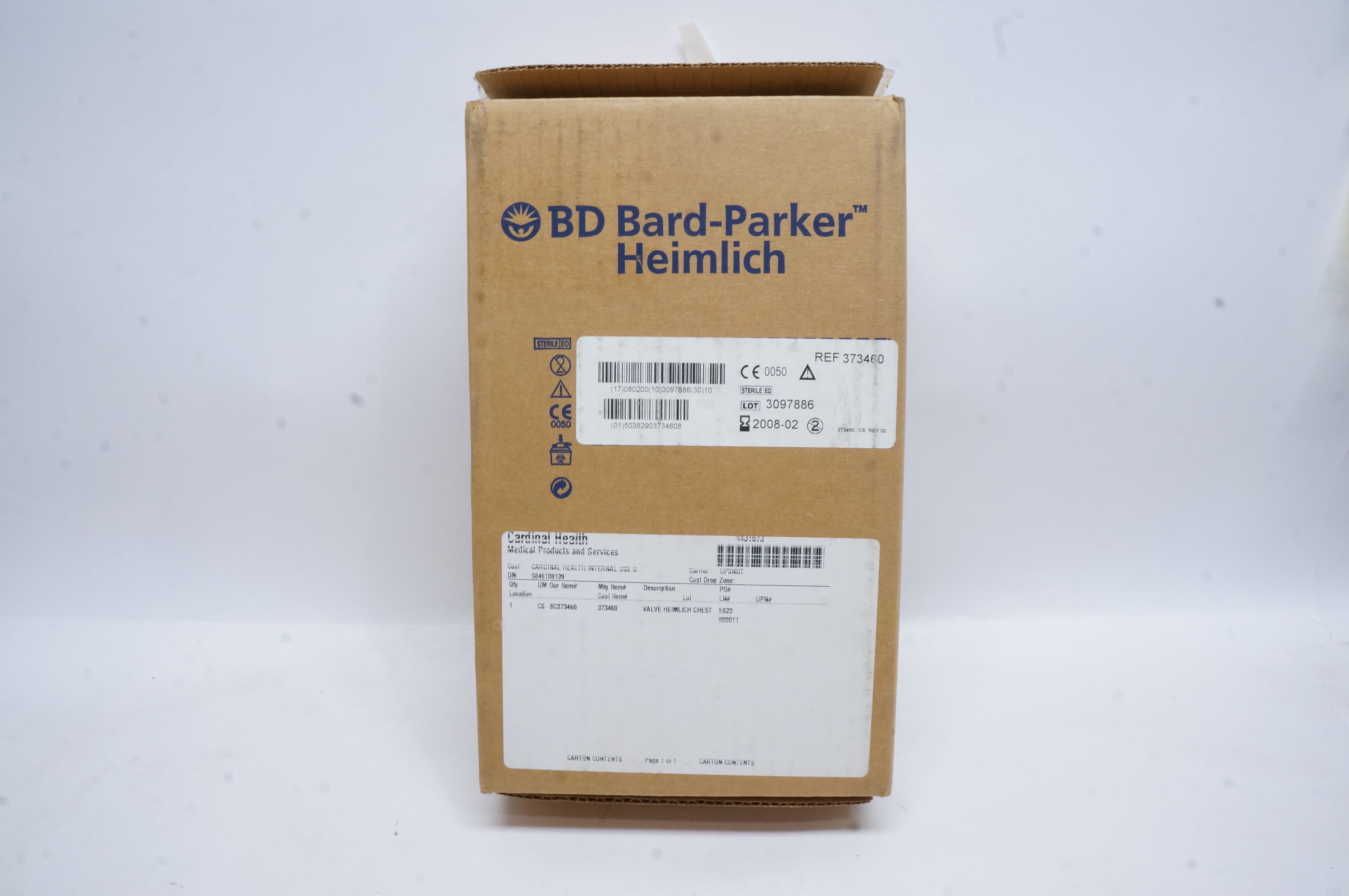 BD 373460 Bard-Parker Heimlich Chest Drain Valve (x) - Box of 10